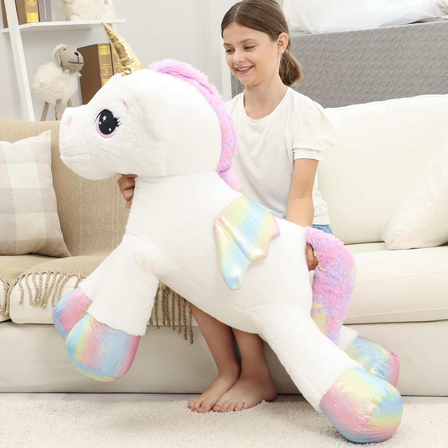 44 Inch Giant Unicorn Plush Pillow Toy
