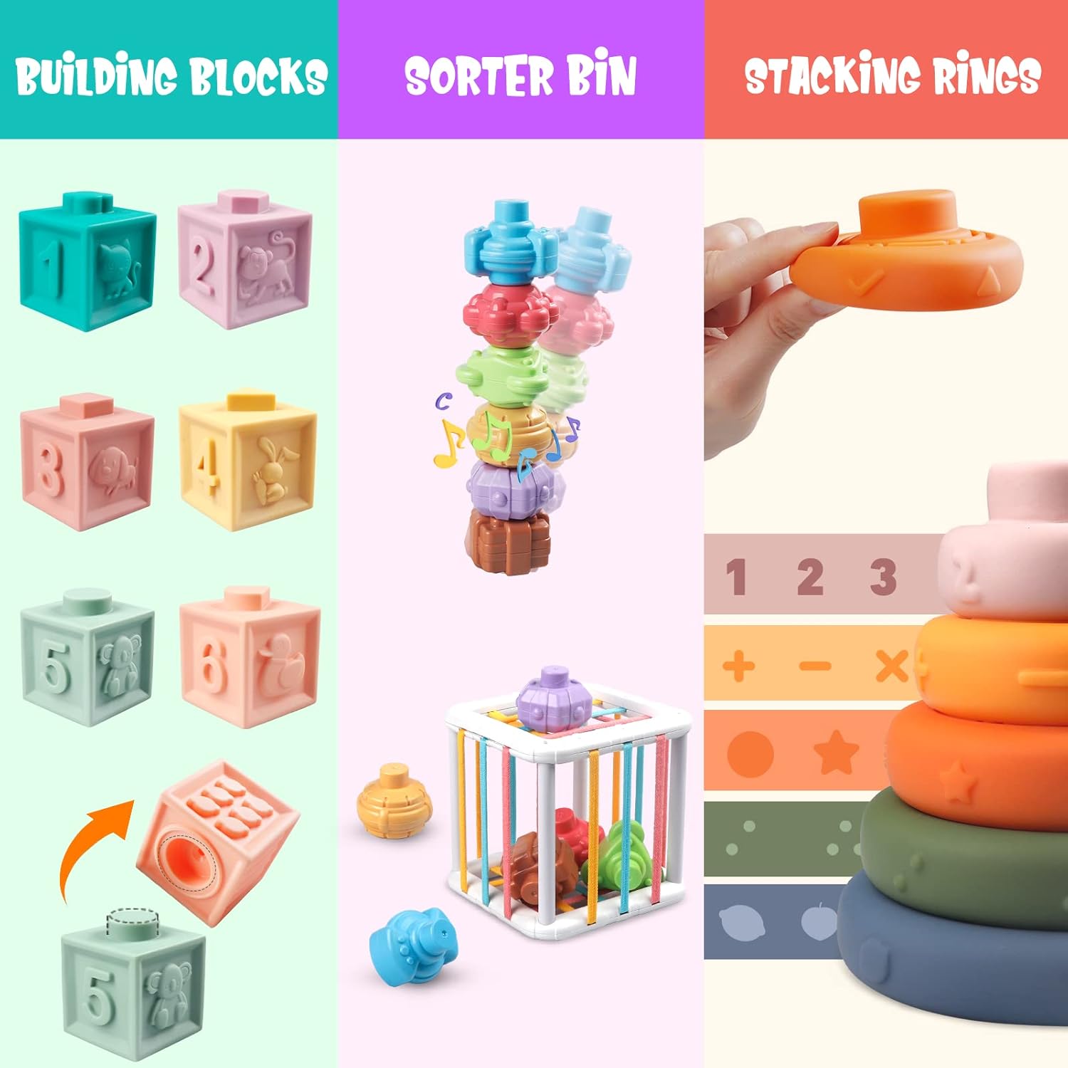 Plunack 6 in 1 Montessori Toy for 6-12 Months Toddler