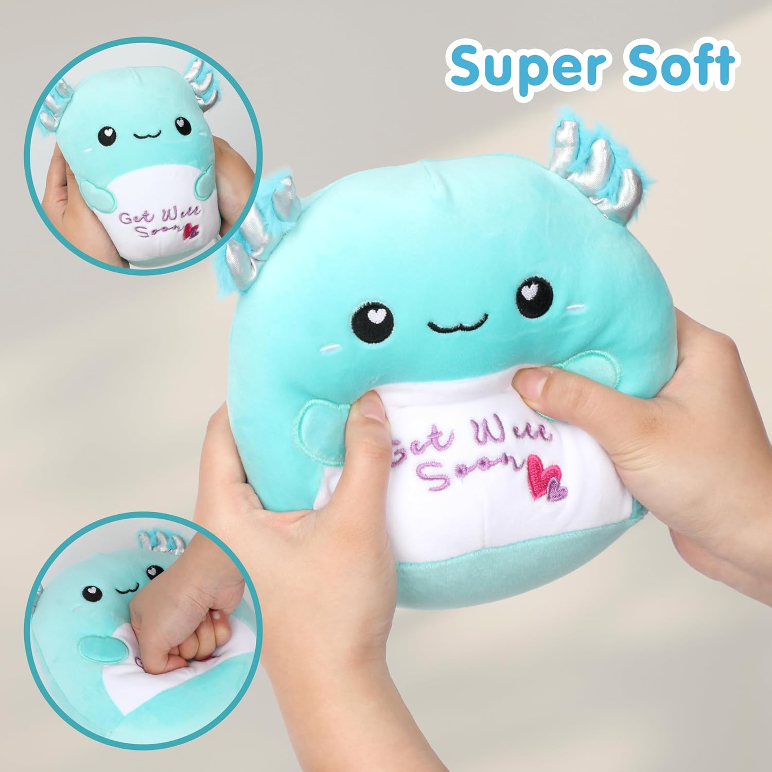 Easfan Get Well Soon Axolotl Plush Pillow