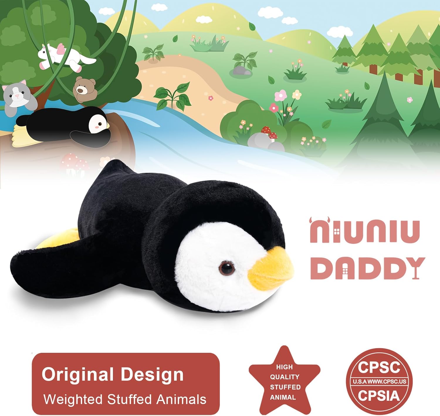 Niuniu Daddy 20 Weighted Penguin Plush Toy for Adults Kids