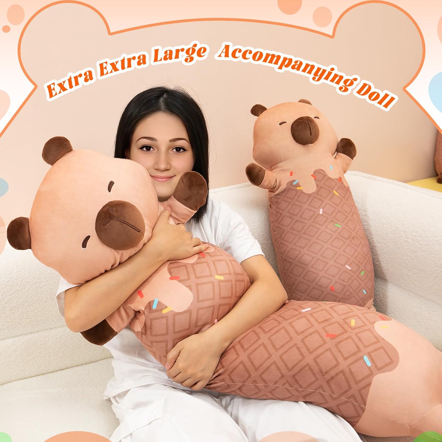 MINISO Capybara Plush Pillow Stuffed Animal 20 Inch