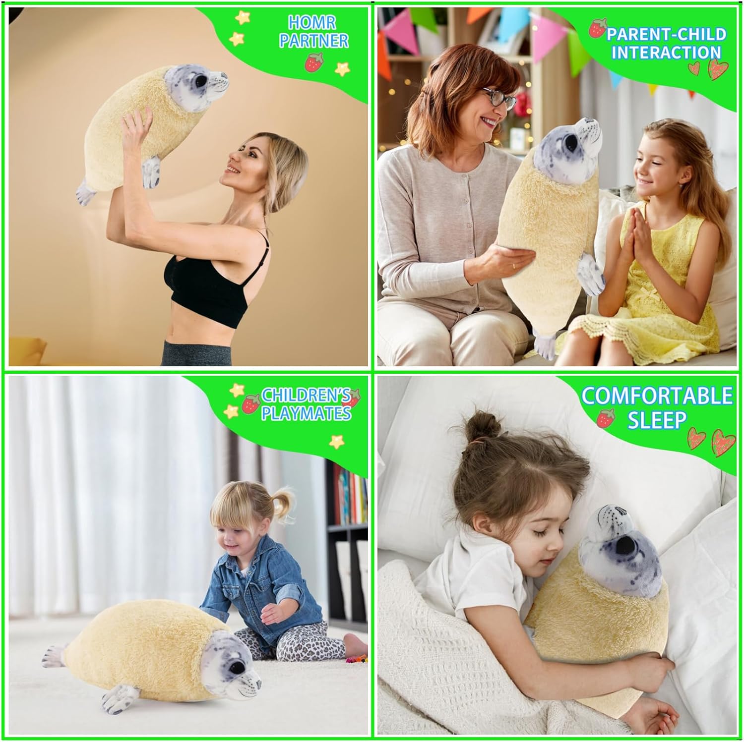 20 Molting Seal Plush Pillow Chubby Blob Seal Stuffed Animal
