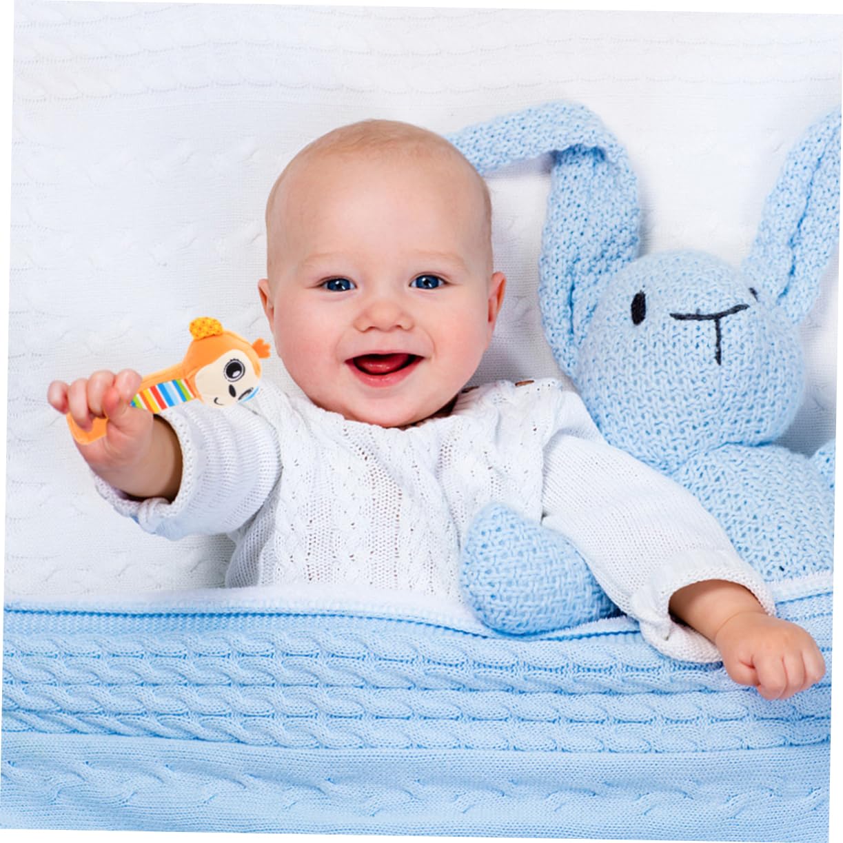 SUPVOX Plush Rattle Monkey Toy for Newborn Baby