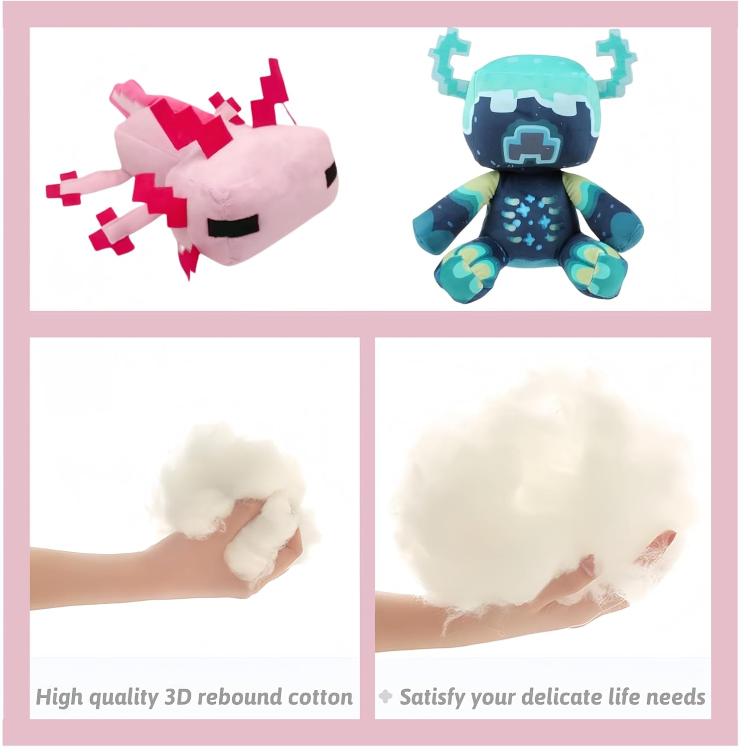 Cherry Bunny 2-Pack Plush Toys 10-inch Warden and 12-inch Axolotl