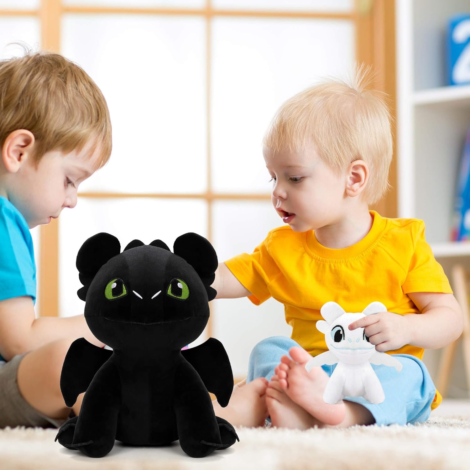 Memall 2 Pcs Dragon Plush Toy Set - 10 Inch Cute Stuffed Animal Pillow