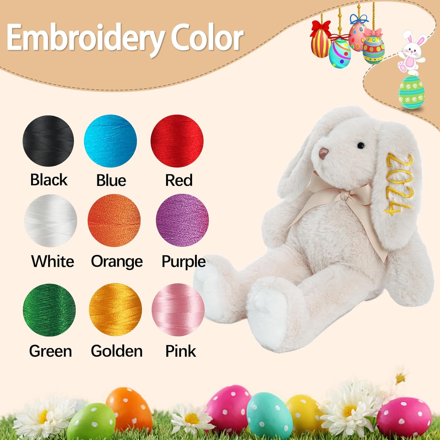 Personalized Embroidered Plush Bunny with Childs Name 1