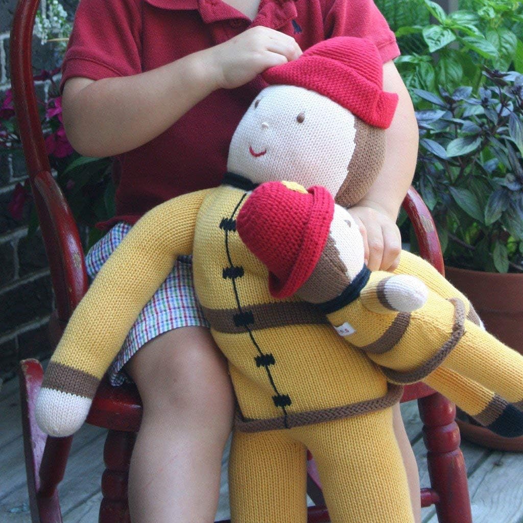 ZUBELS Baby Hand-Knit Frank The Fireman Plush Doll 12-Inch 1