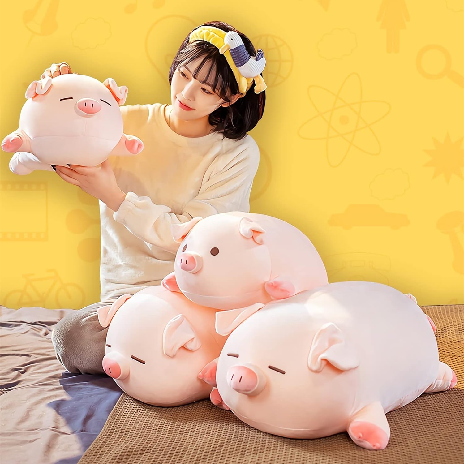 Kawaii Pig Plush Pillow - 157 Inch Soft Cuddle Toy