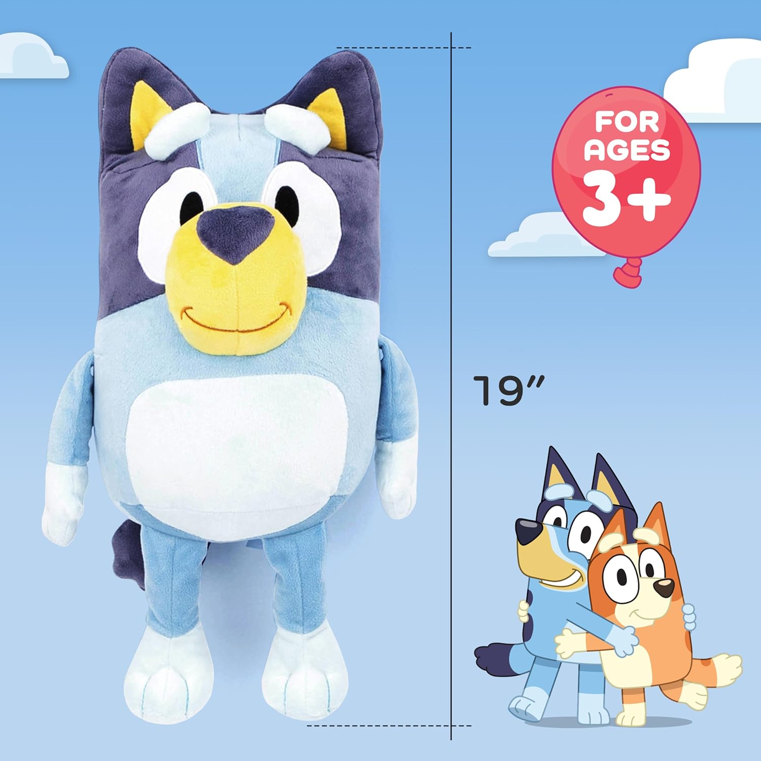 Bluey Plush Pillow Buddy - 19 Inches Soft Support Pillow
