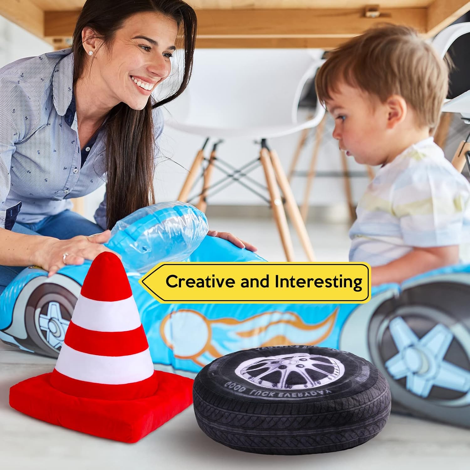 Woanger 2 Pcs Car Room Decor Plush Pillow Set