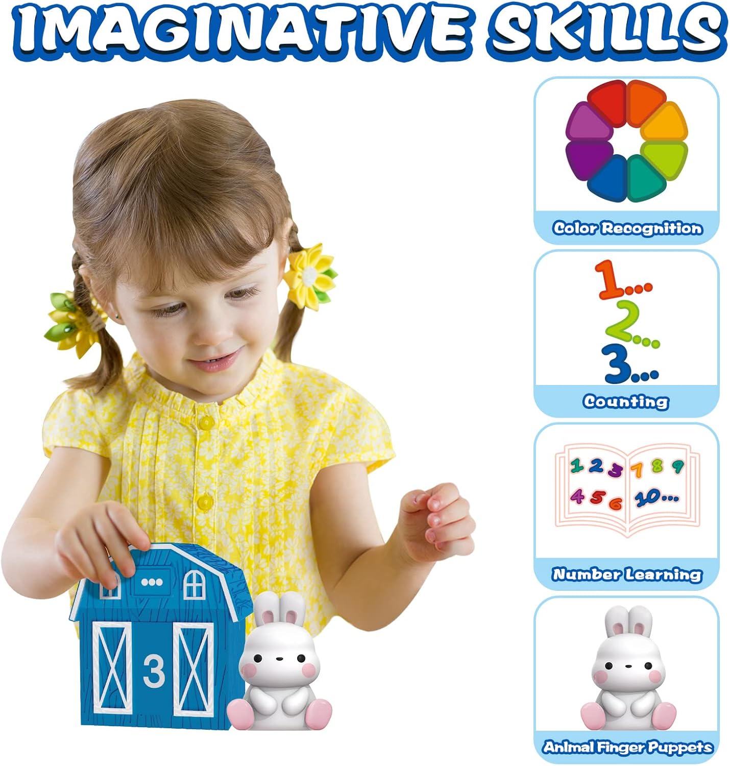 AuroTops Farm Animals Learning Toy Set for 1-3 Year Olds