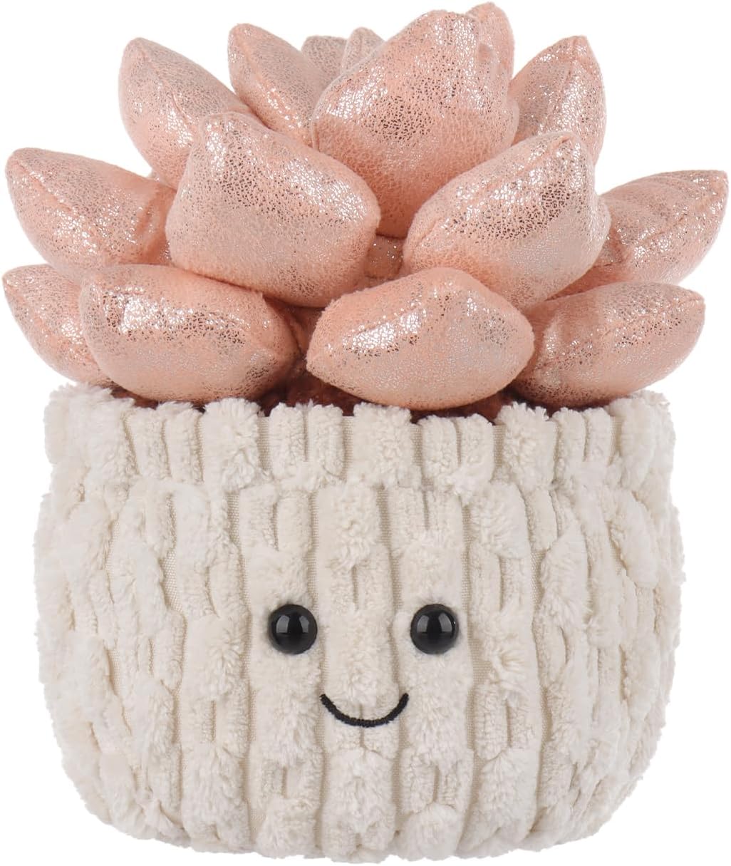 Apricot Lamb Potted Shiny Succulents Plush Stuffed Animal for Kids