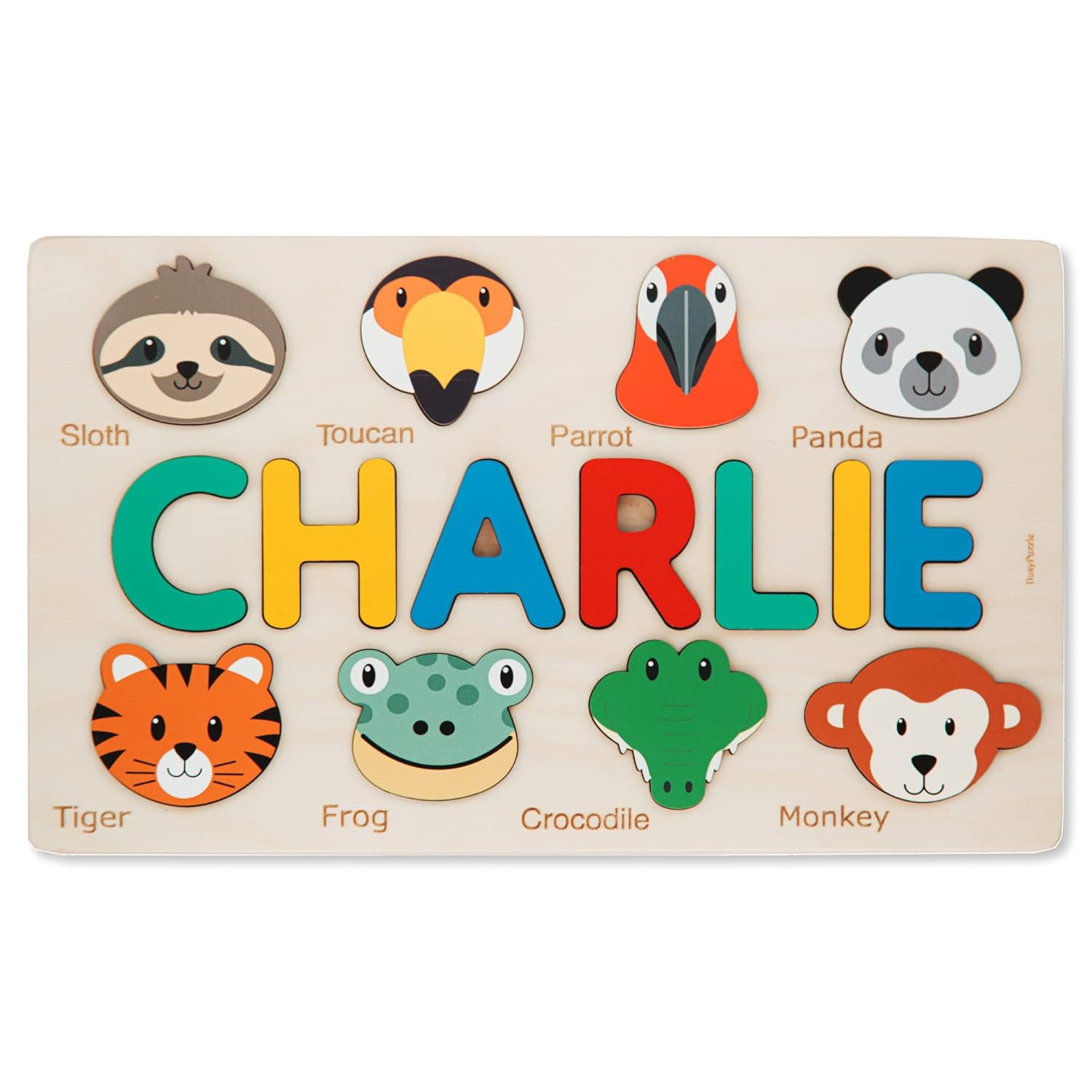 Personalized Name Puzzle with Animal Figures