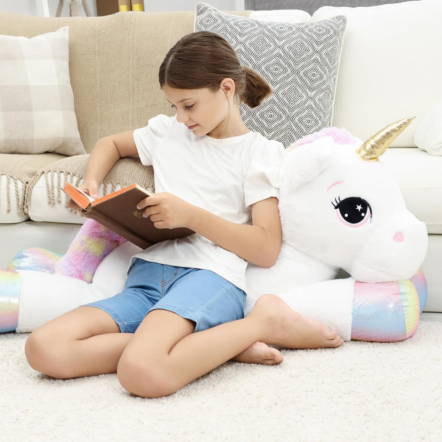 44 Inch Giant Unicorn Plush Pillow Toy