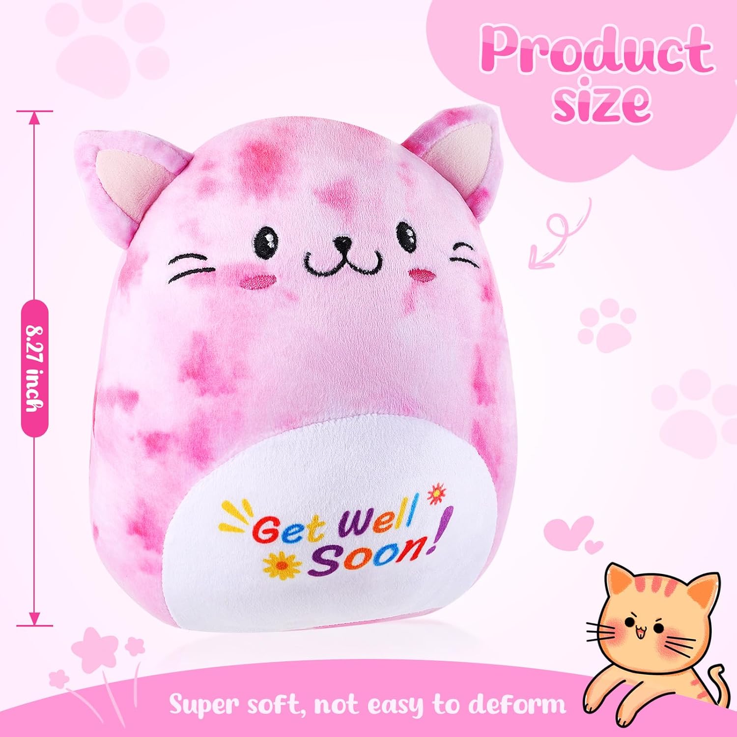 Get Well Soon Cat Plush Hug Pillow Toy Gift