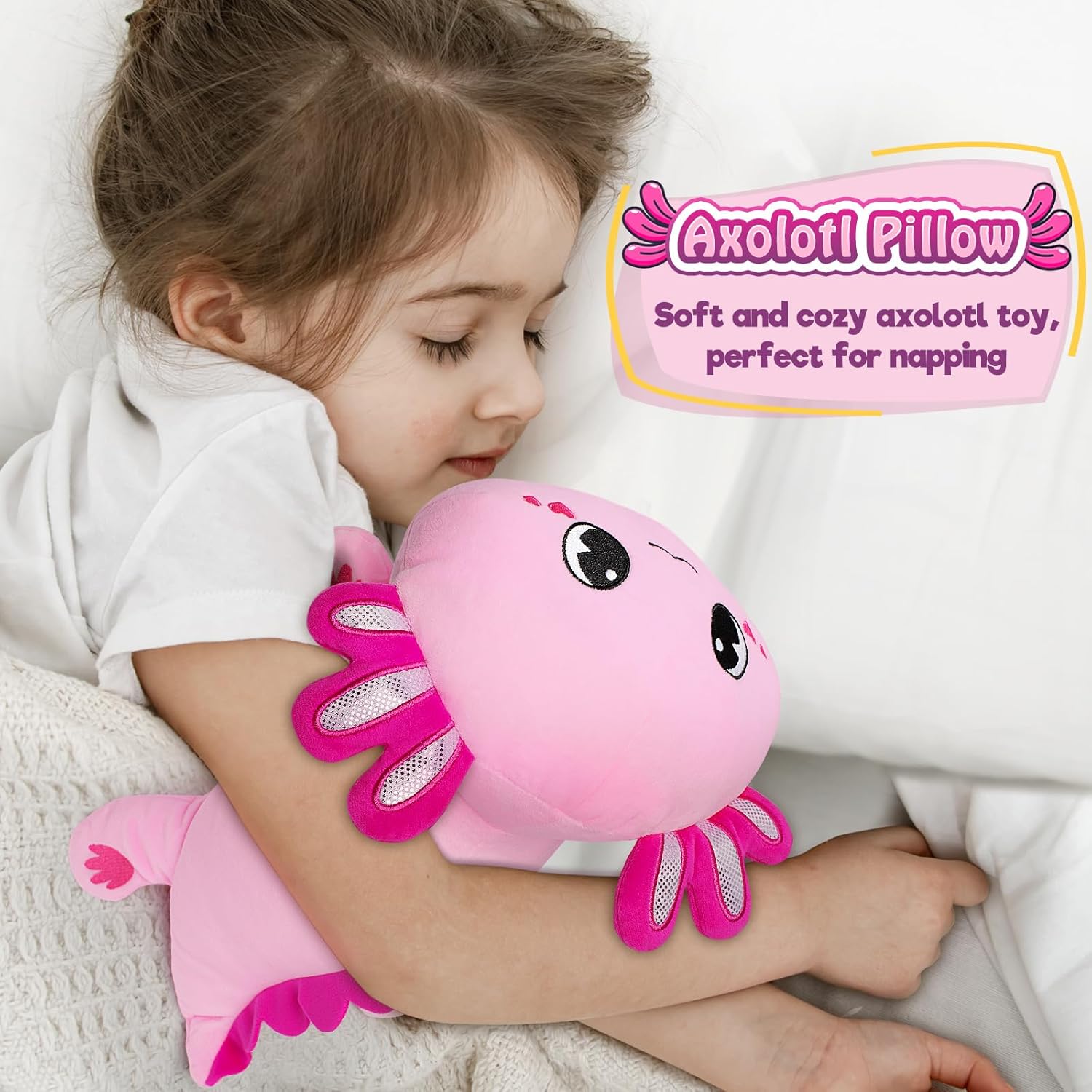 Officygnet 13 Inch Axolotl Plush Pillow