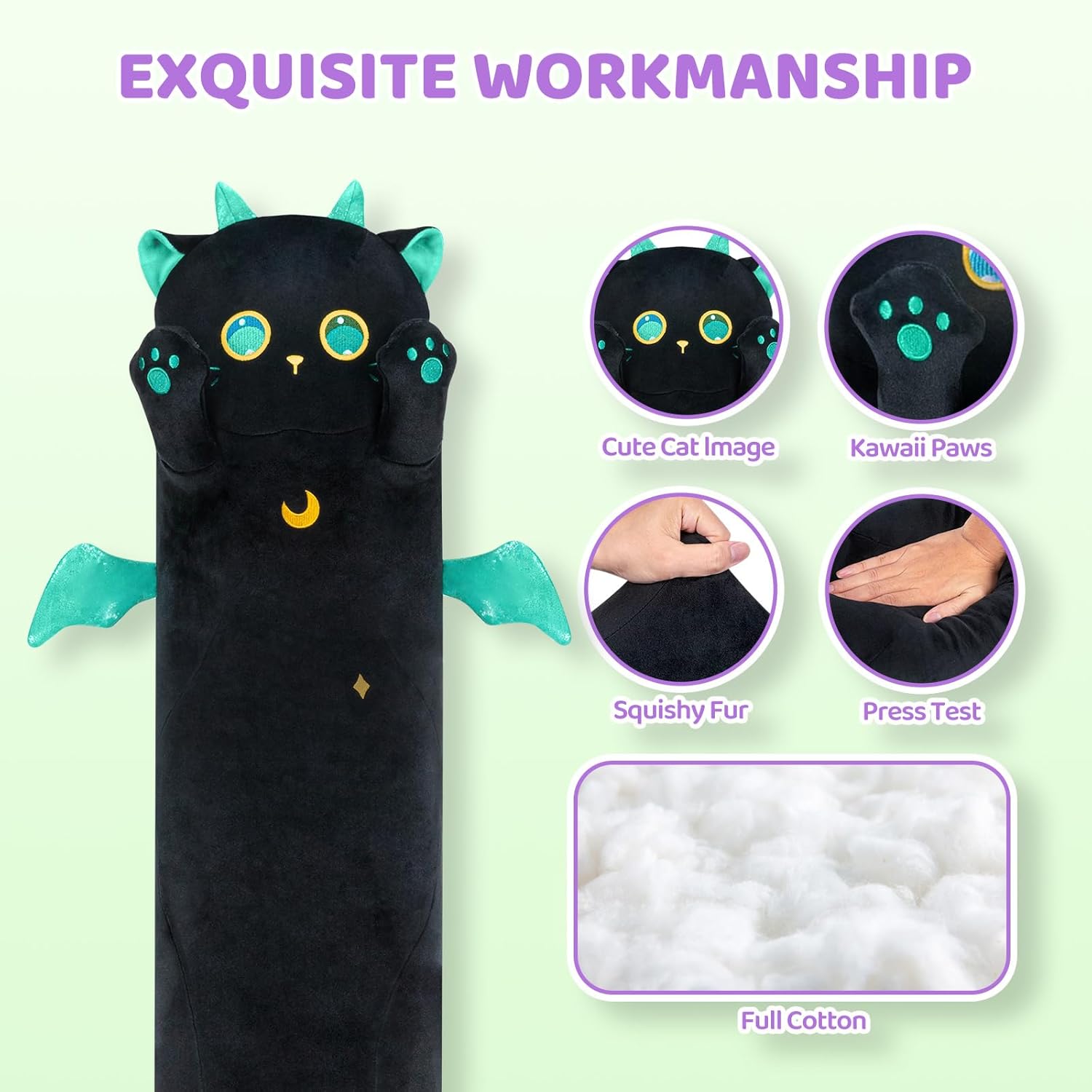 Mewaii Long Cat Plush Kawaii Body Pillow