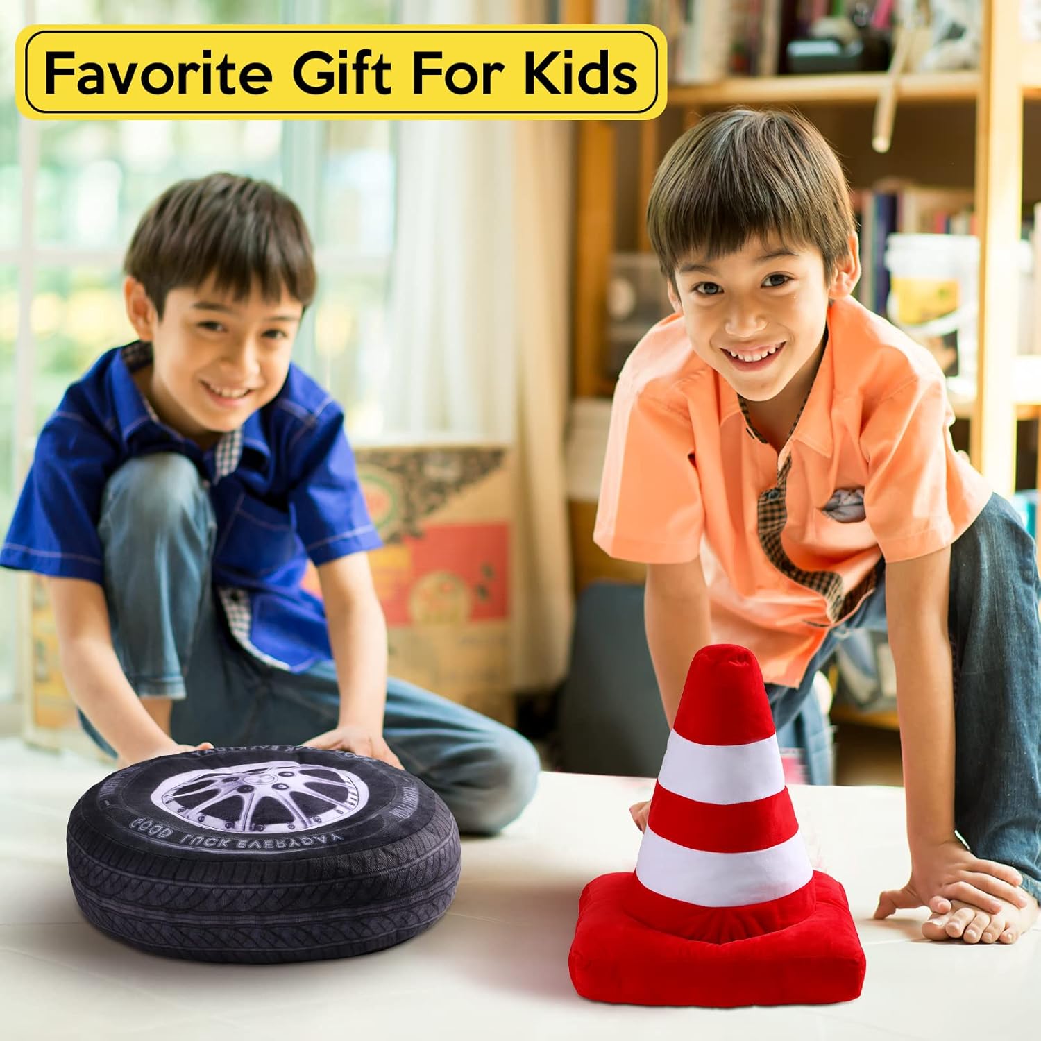 Woanger 2 Pcs Car Room Decor Plush Pillow Set