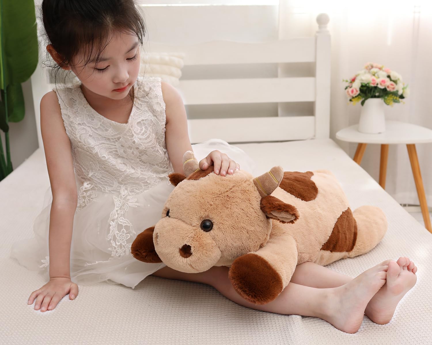 YESGIRL 256 Inch Weighted Cow Plush Toy