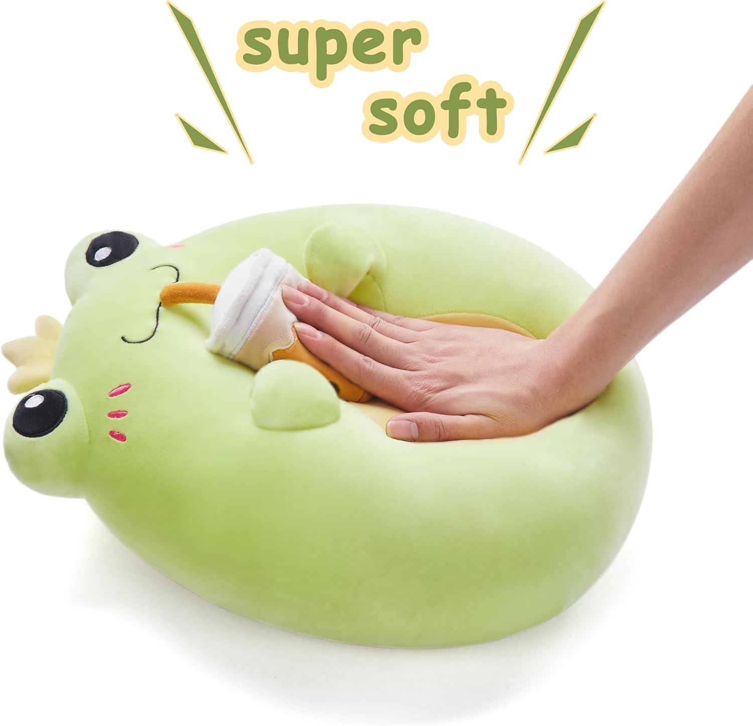 Large Frog Plush Pillow Toy 13 Cuddle Huggable Stuffed Animal