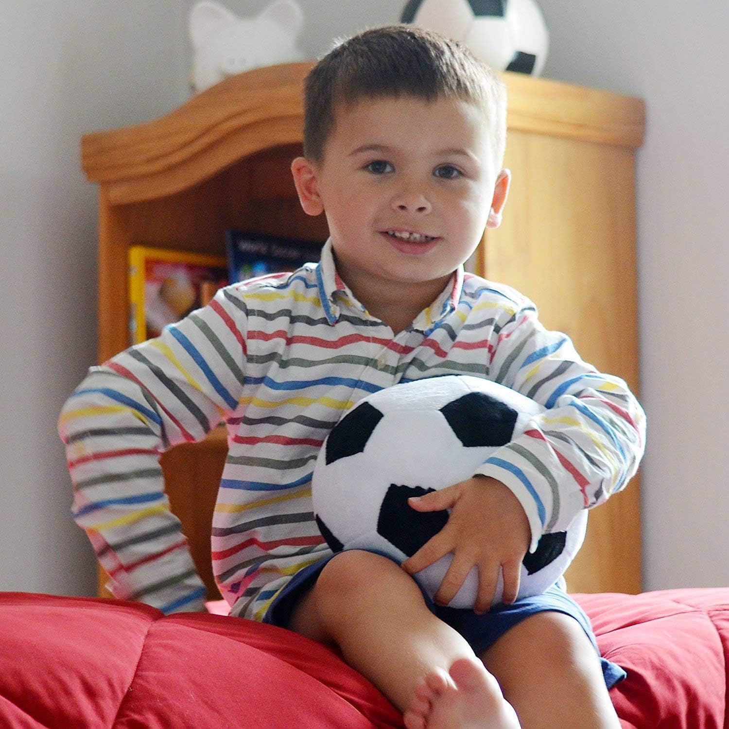 T Play Soccer Ball Plush Pillow for Baby Room