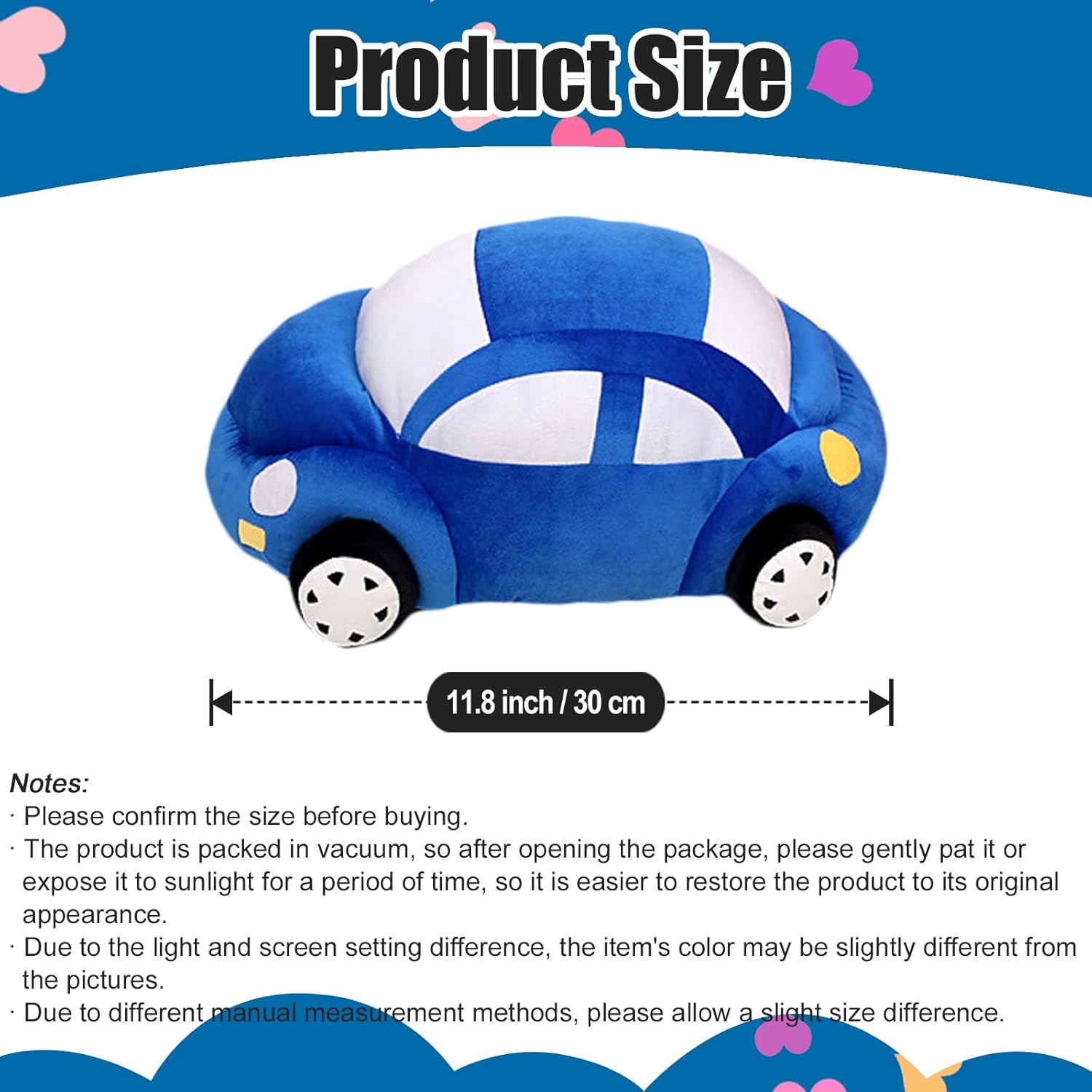 Zhidiloveyou Car Shaped Plush Pillow Toy for Kids