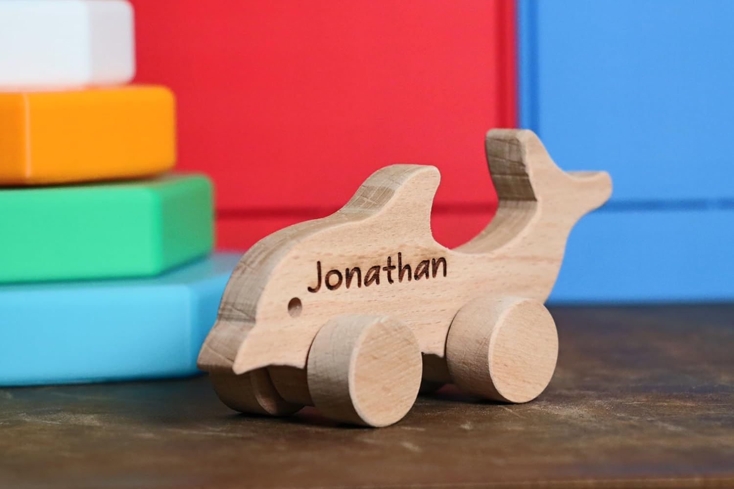 Wooden Squirrel Push Toy Handmade Baby Gift