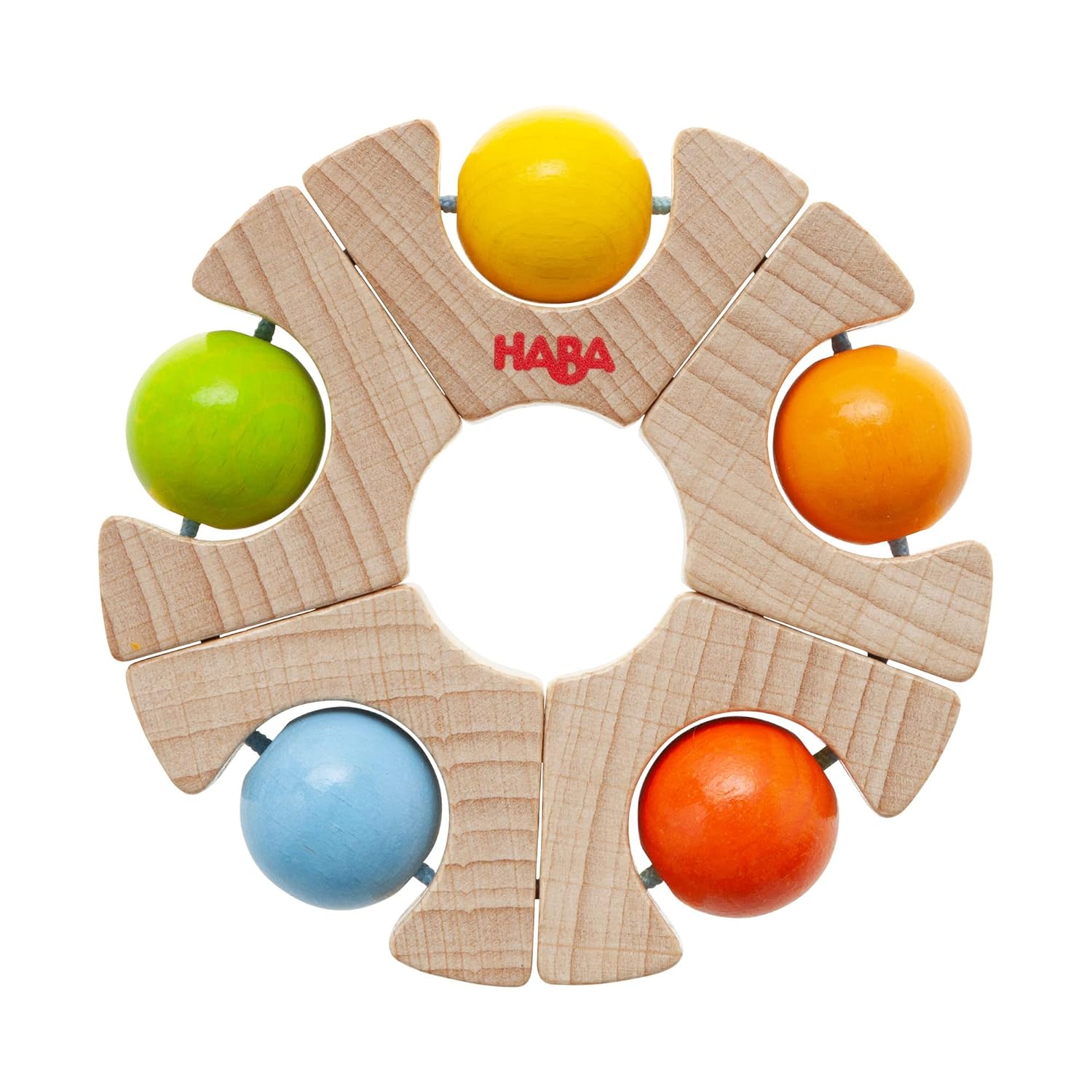HABA Clutching Toy Ball Wheel Wooden Rattle