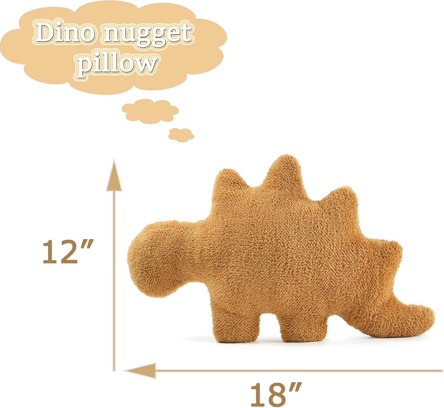 Dino Nugget Plush Pillow Funny Birthday Gift for Kids and Teens