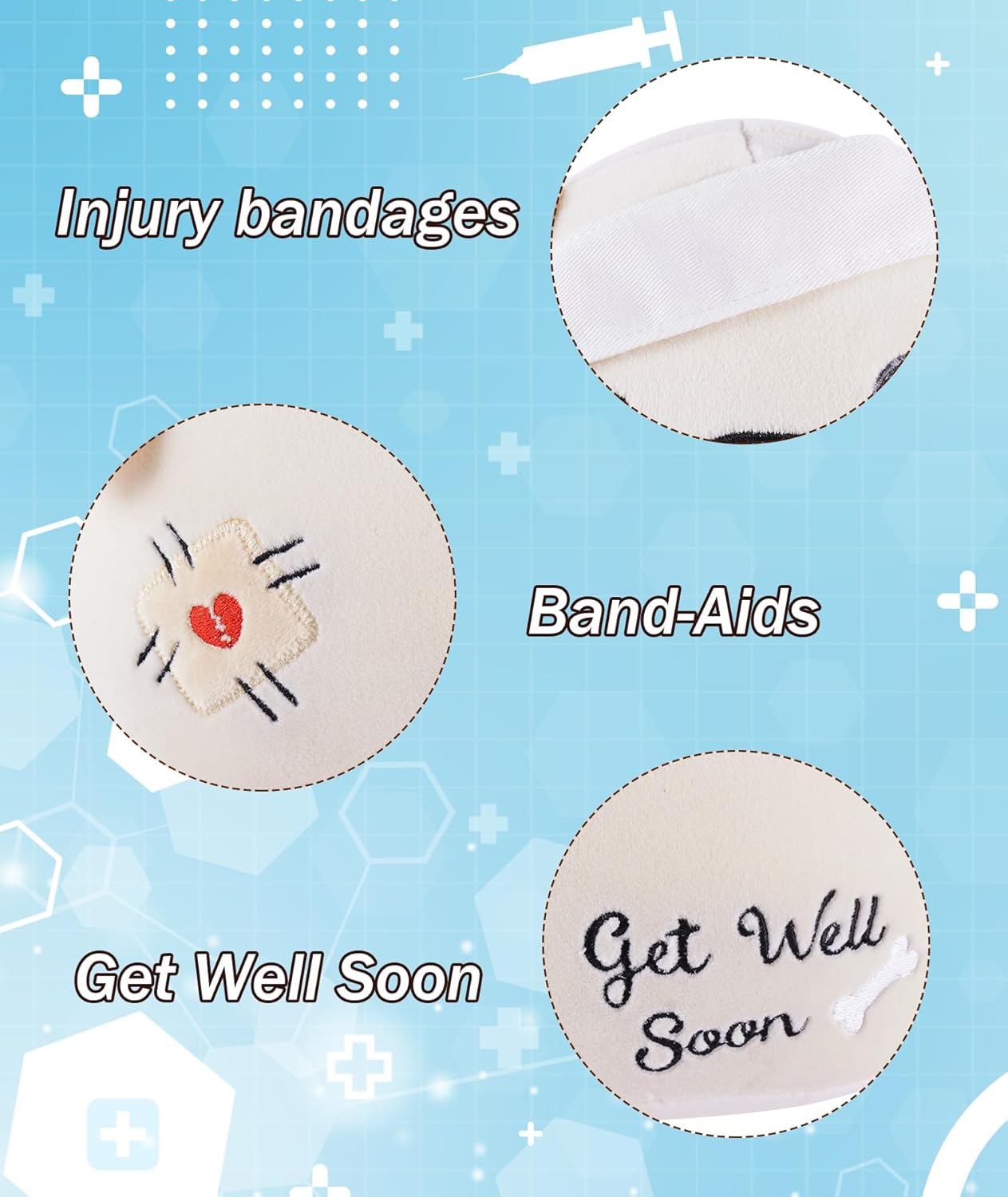 Get Well Soon Dog Plushie - 9 Inch Apricot Bandage Plush Toy