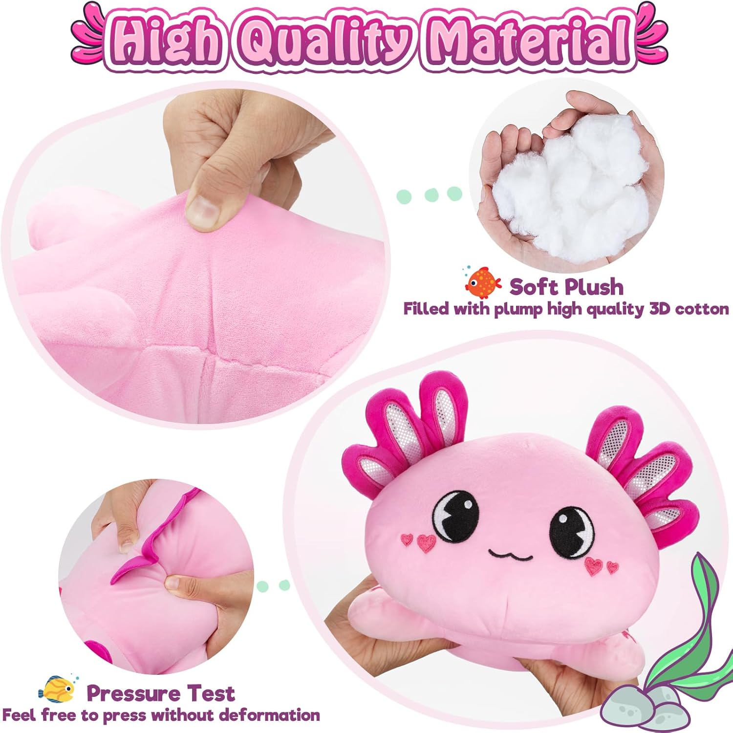 Officygnet 13 Inch Axolotl Plush Pillow