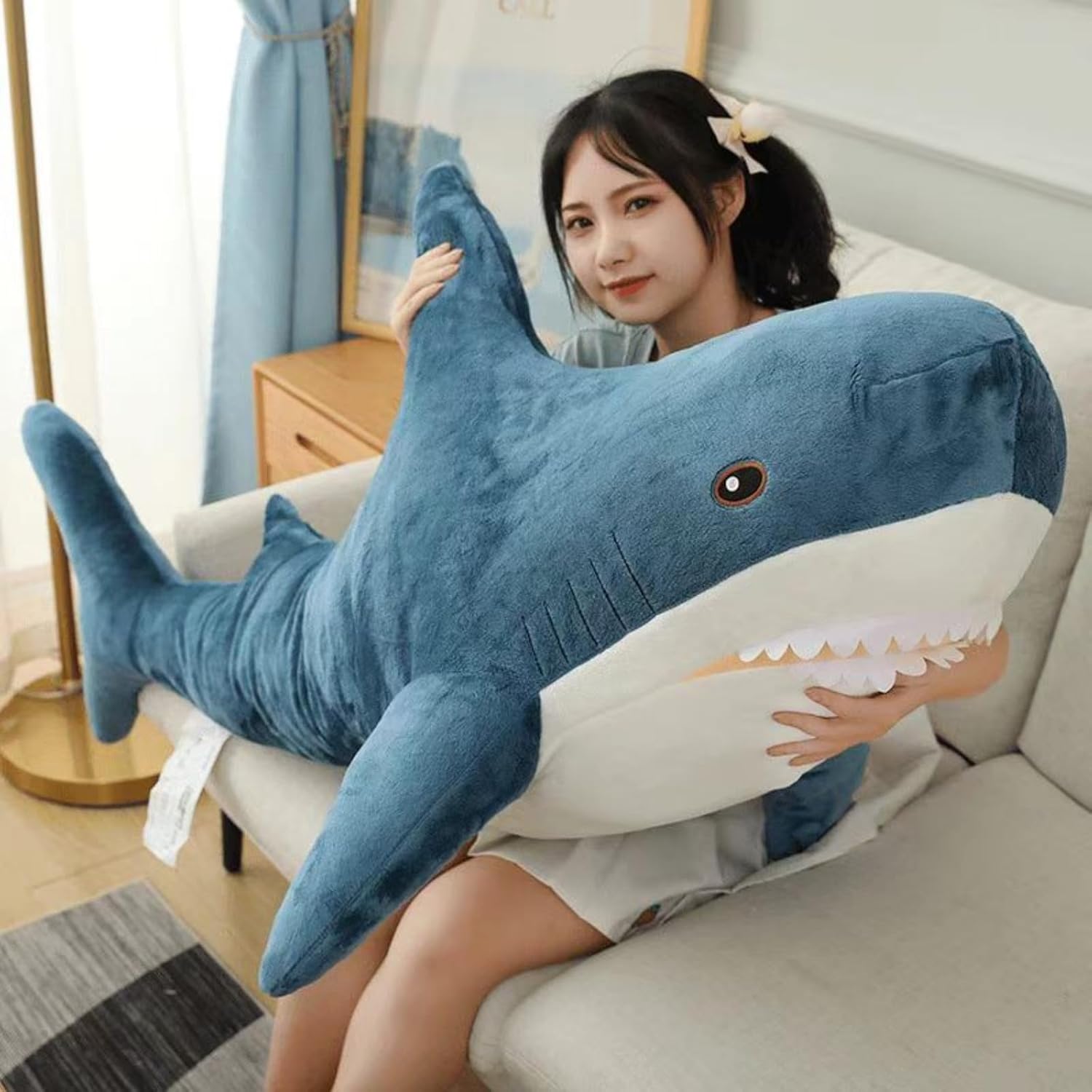 Ryttir 31 Inch Big Shark Plush Pillow