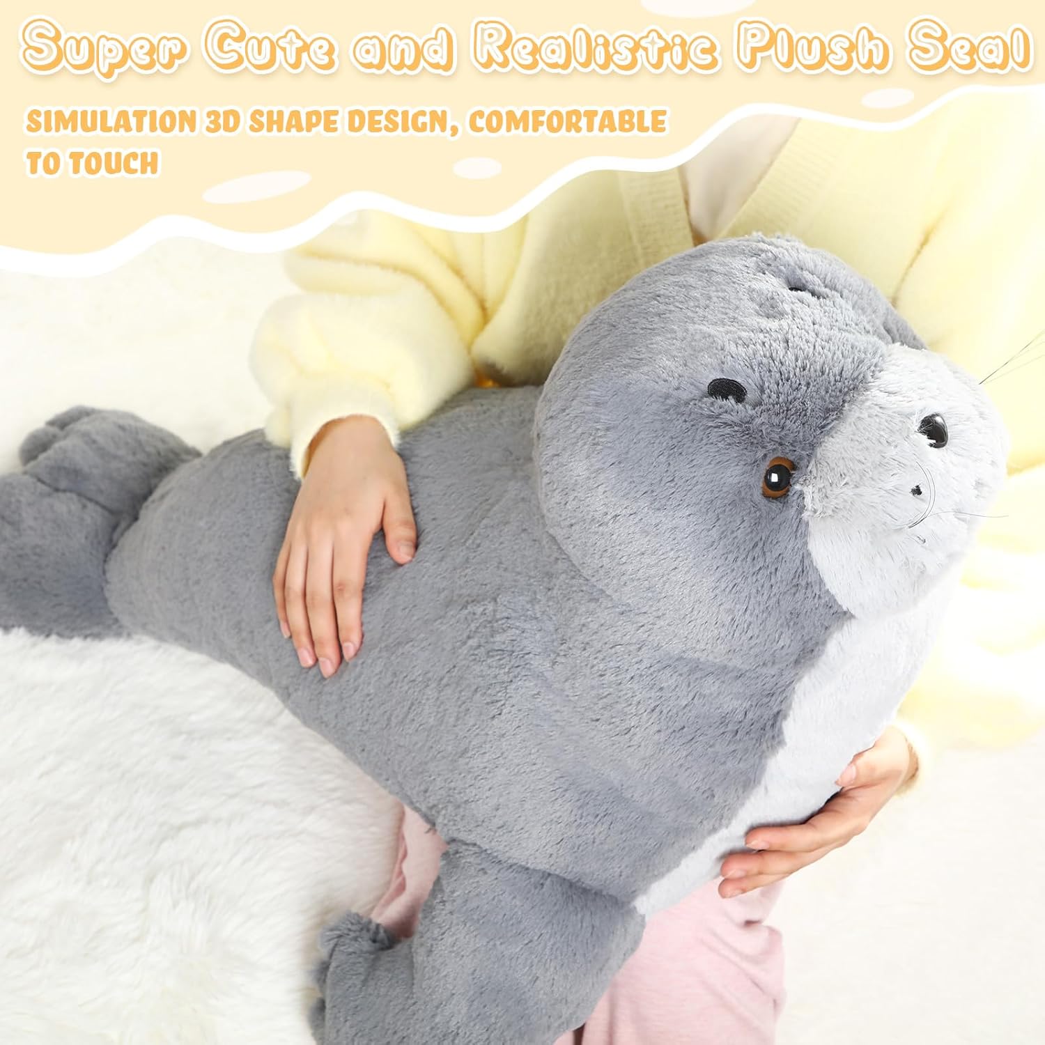 39 Inch Giant Seal Plush Stuffed Animal Cuddle Toy