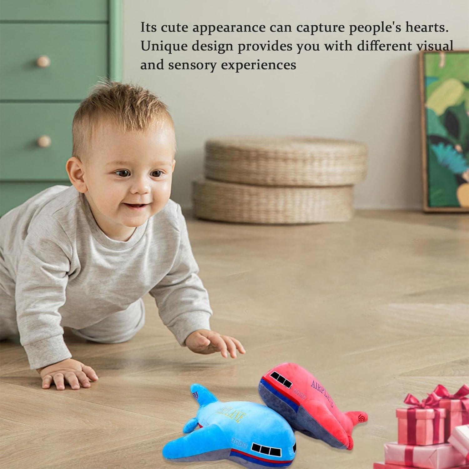 157 Blue Airplane Plush Pillow Toy for Kids 1