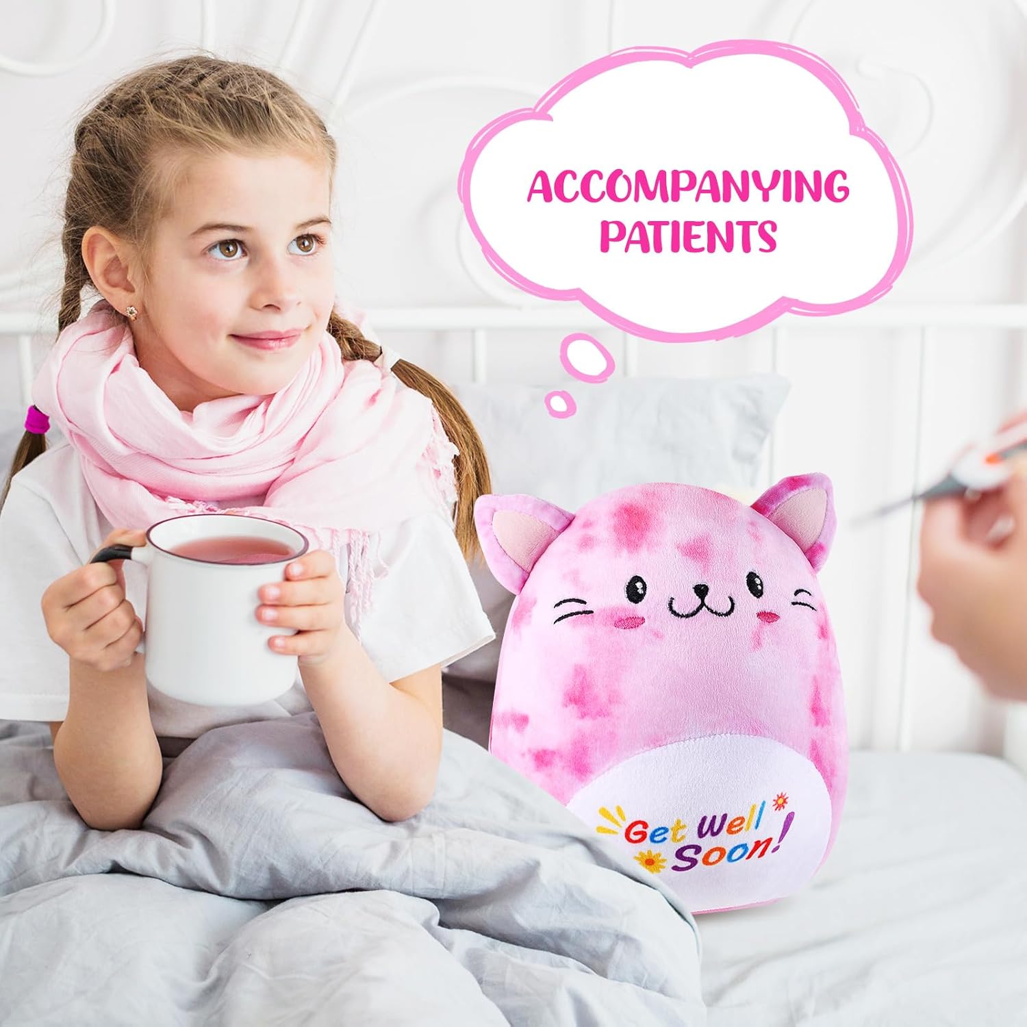 Get Well Soon Cat Plush Hug Pillow Toy Gift
