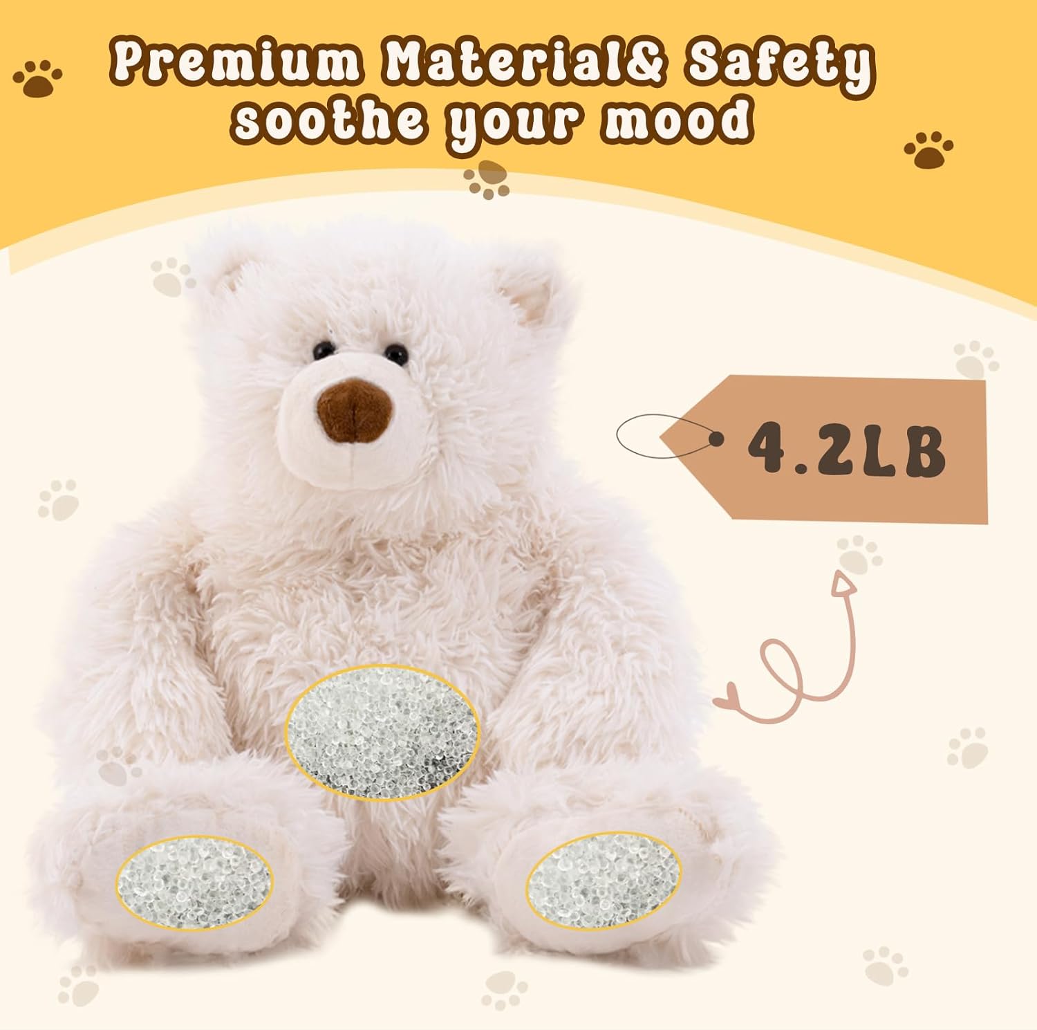 42 lbs Polar Bear Weighted Plush Pillow