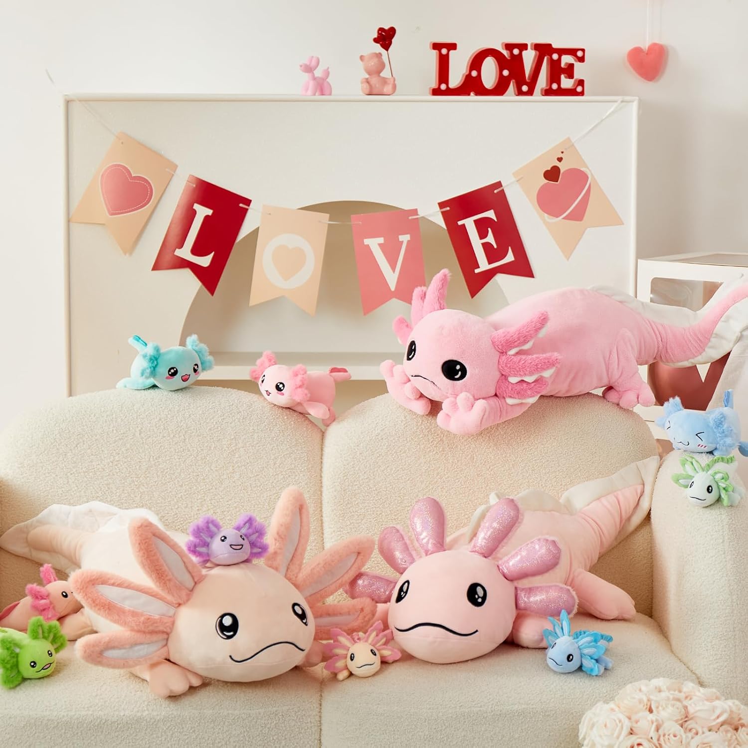 MaoGoLan Glow Axolotl Plush Pillow 5Pcs Set