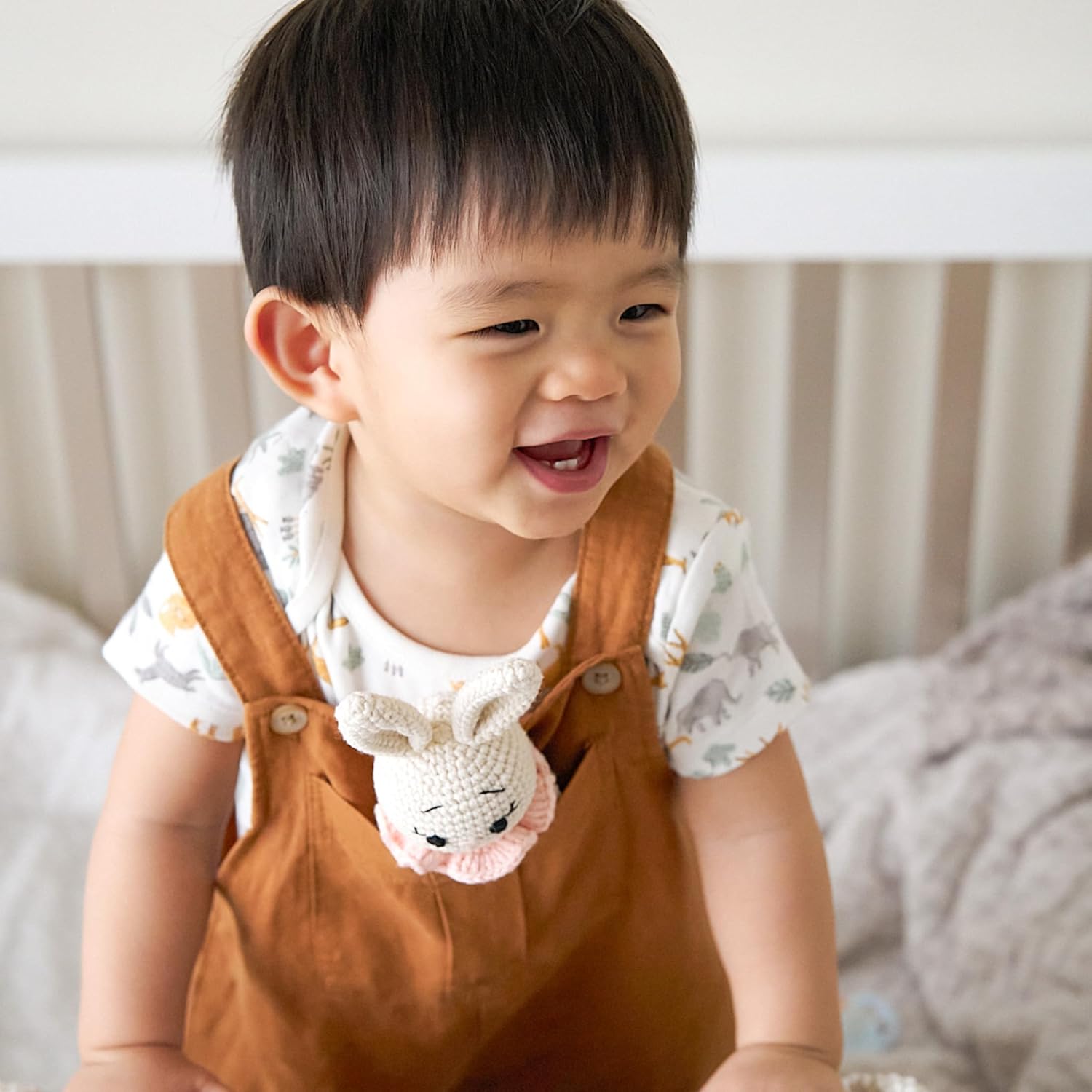 Deluxe Handcrafted Wooden Bunny Rattle Toy