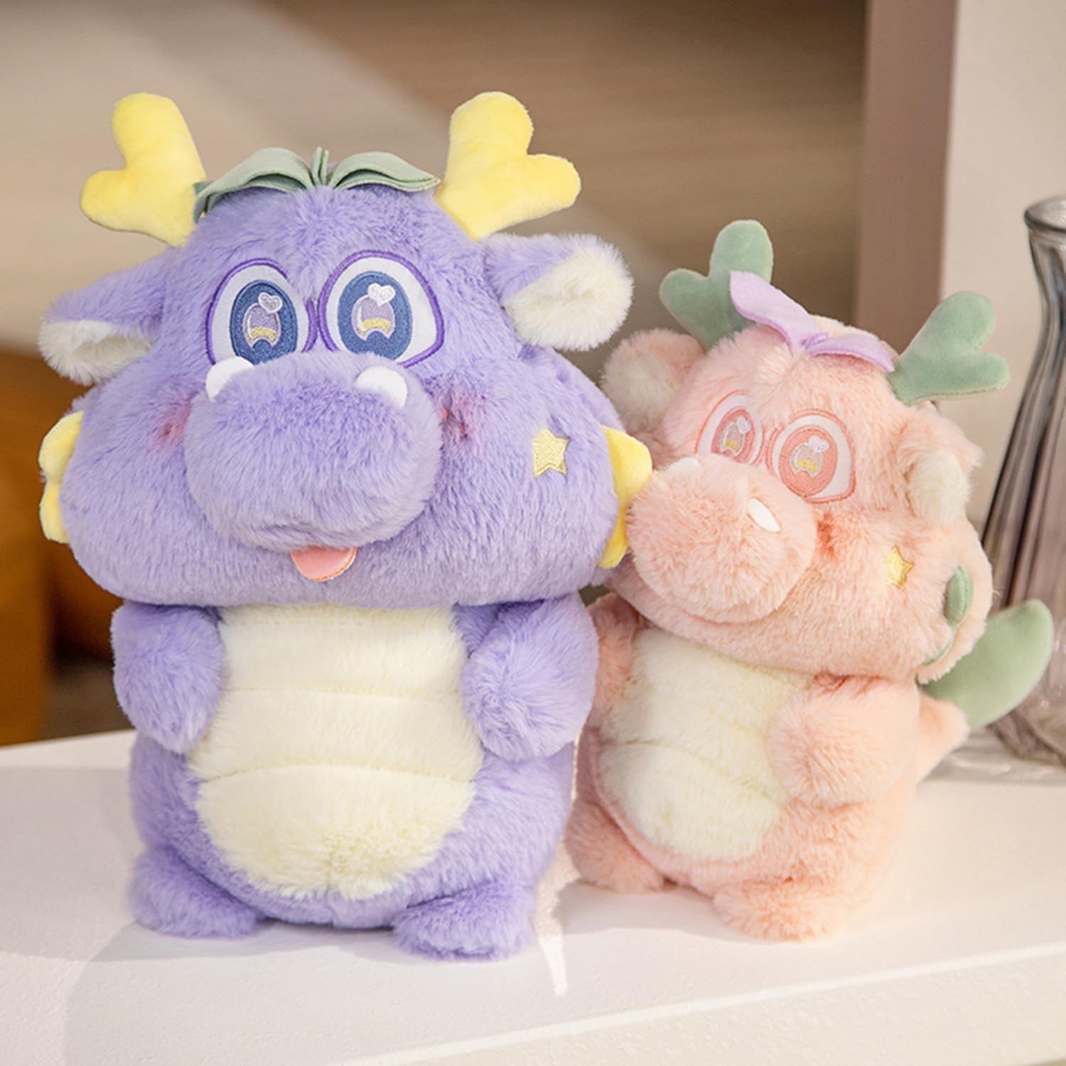 10 Inch Chinese Dragon Plush Pillow Toy for Kids and Lovers Purple