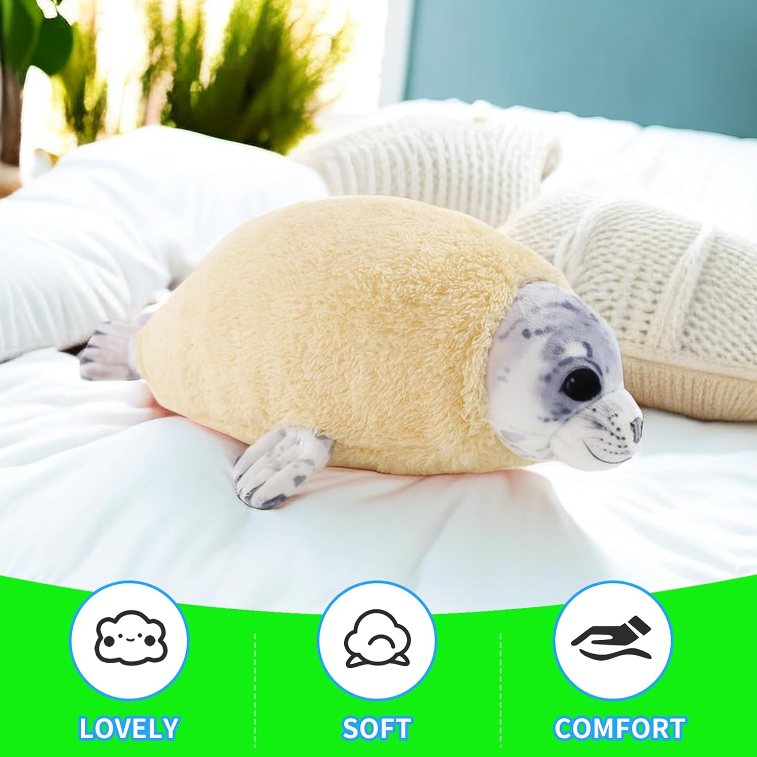 20 Molting Seal Plush Pillow Chubby Blob Seal Stuffed Animal