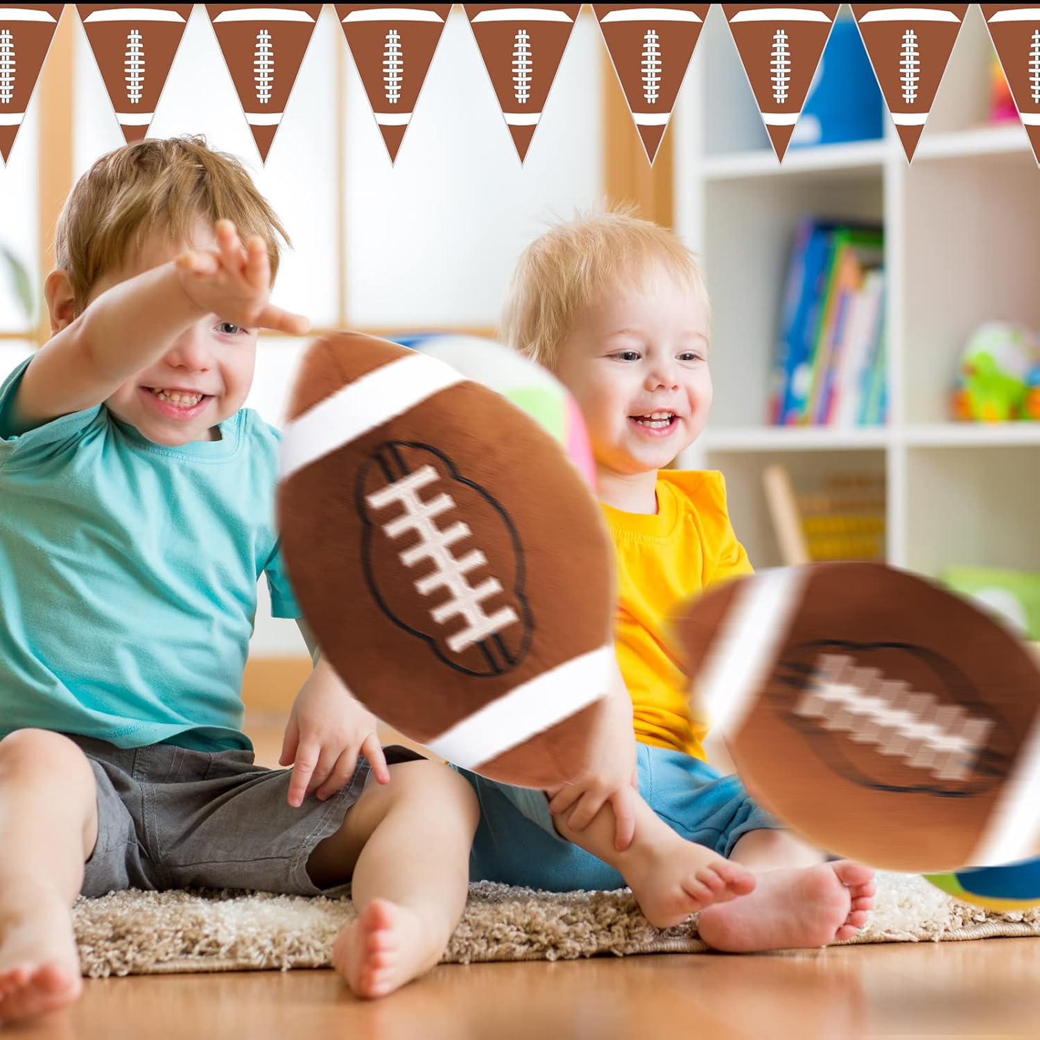 HyDren Football Pillows 2 Pcs Fluffy Plush