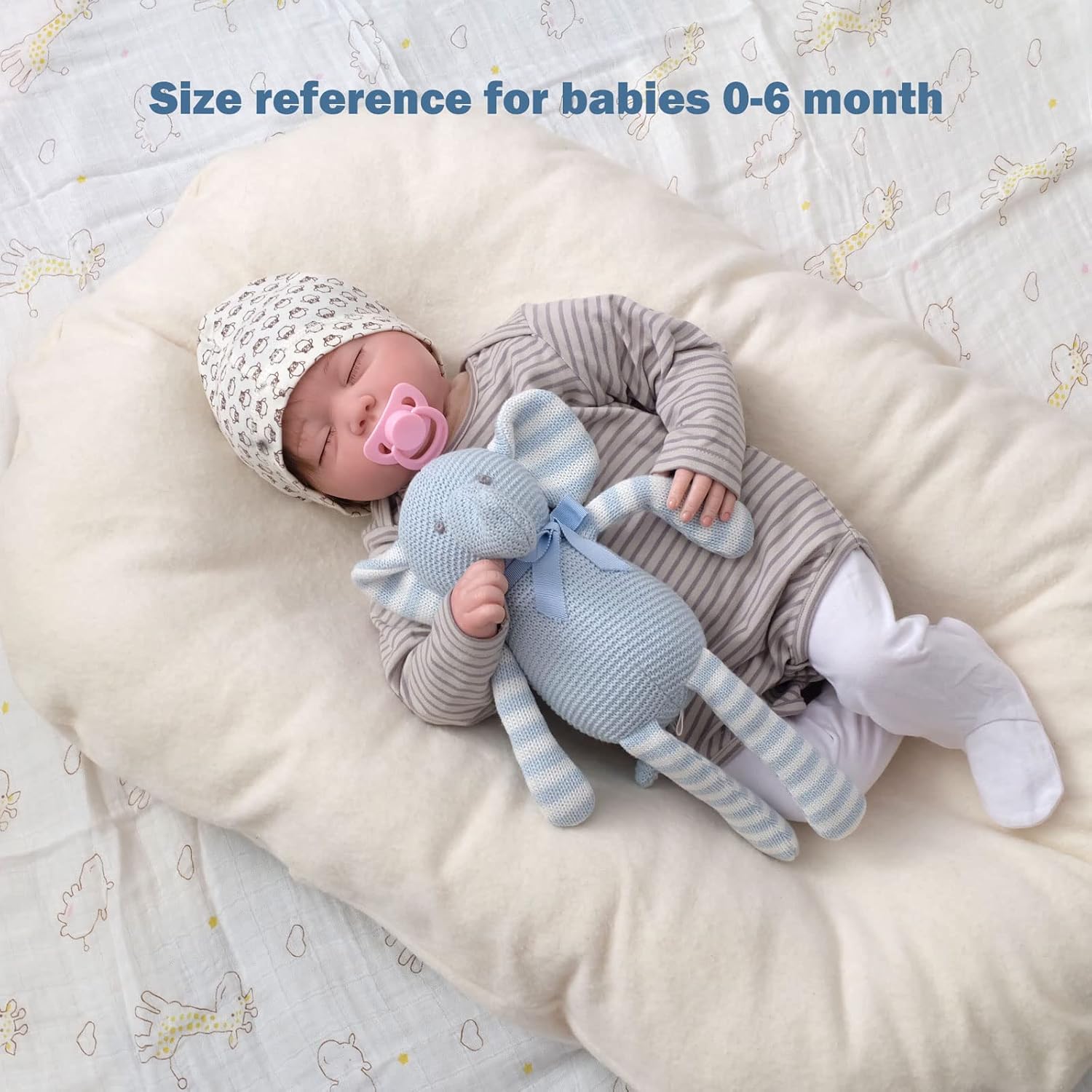 FLUFFYFUN Organic Baby Toys Blue Elephant 71 Inch