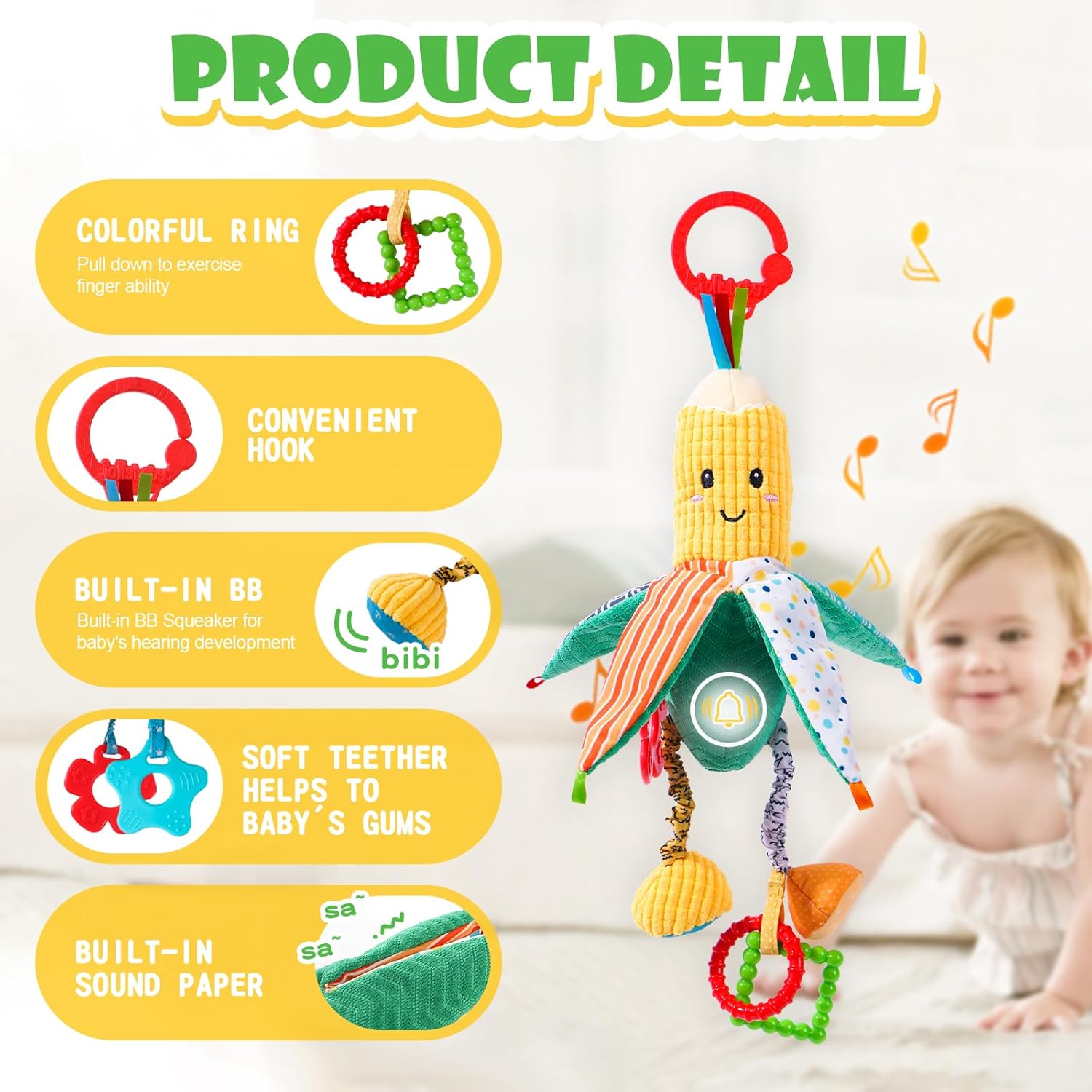 PHEZAPA Hanging Rattles for Babies 0-12 Months 1
