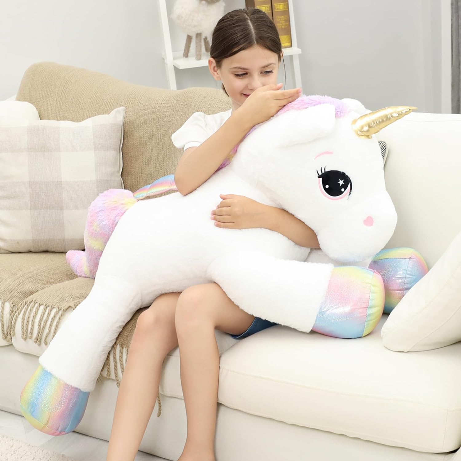 44 Inch Giant Unicorn Plush Pillow Toy