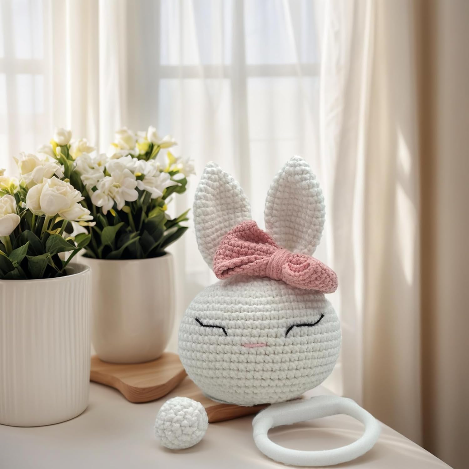 BBYP Crochet Rabbit Musical Toy for Baby