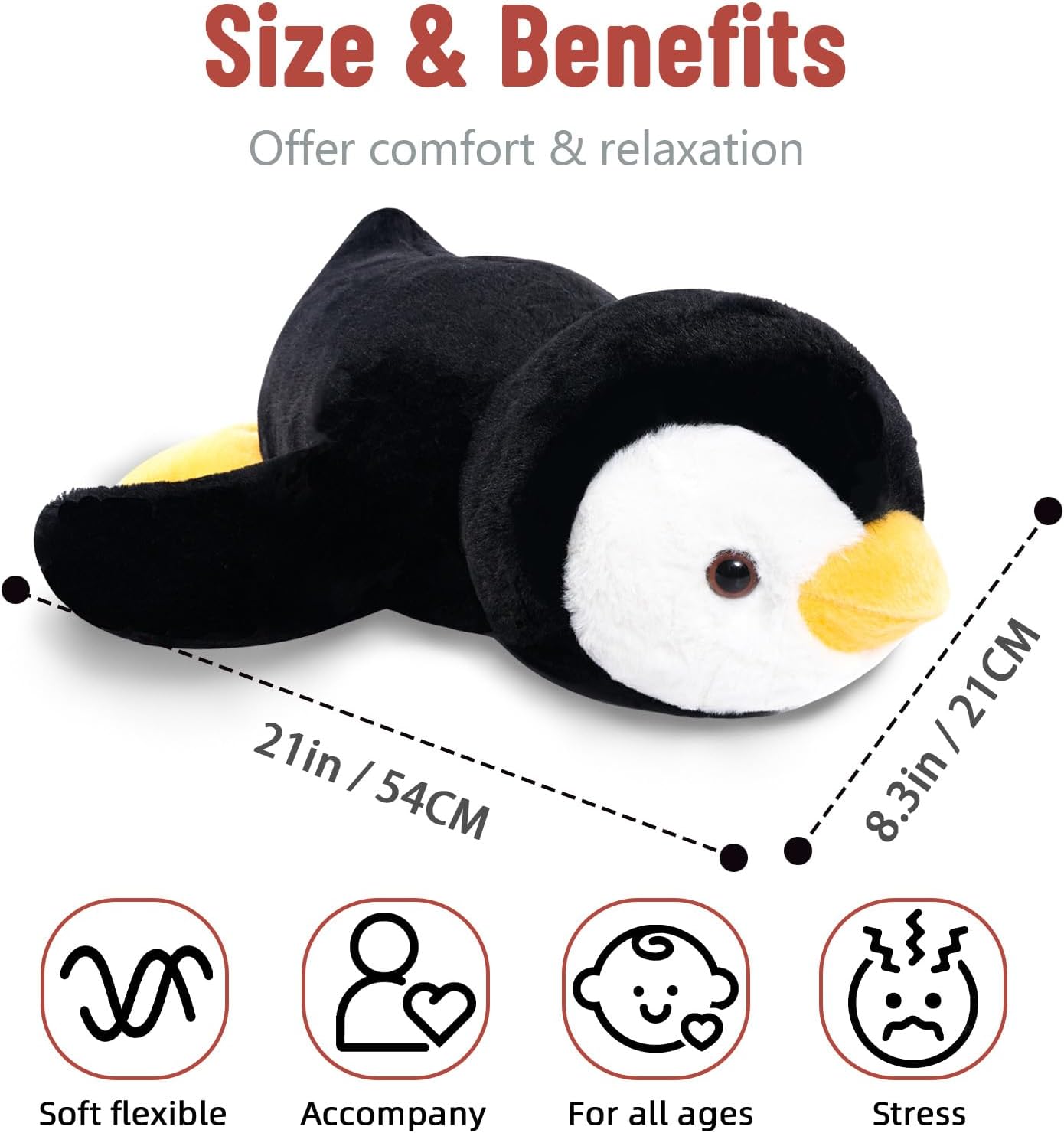 Niuniu Daddy 20 Weighted Penguin Plush Toy for Adults Kids