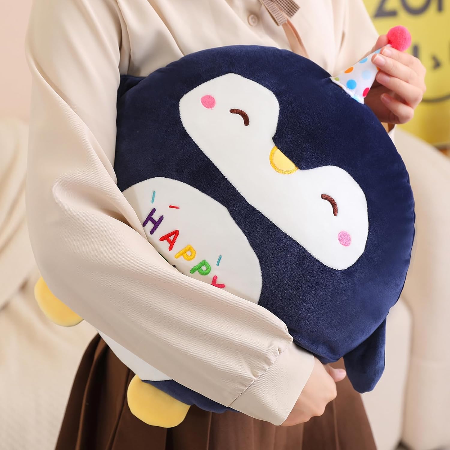 Litence Cute Penguin Birthday Plush Pillow Toy
