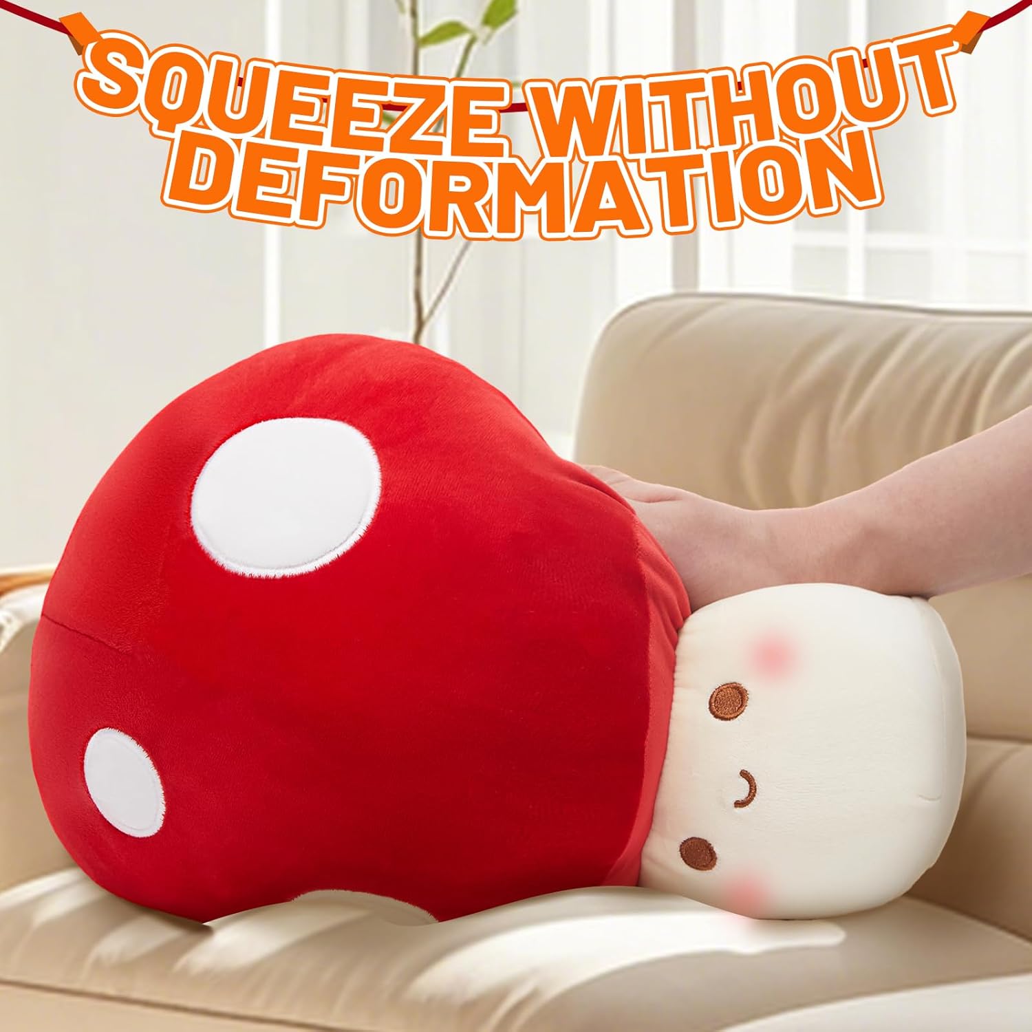 Yulefly 9-Inch Mushroom Pillow Plush - Cute Stuffed Animal Decor