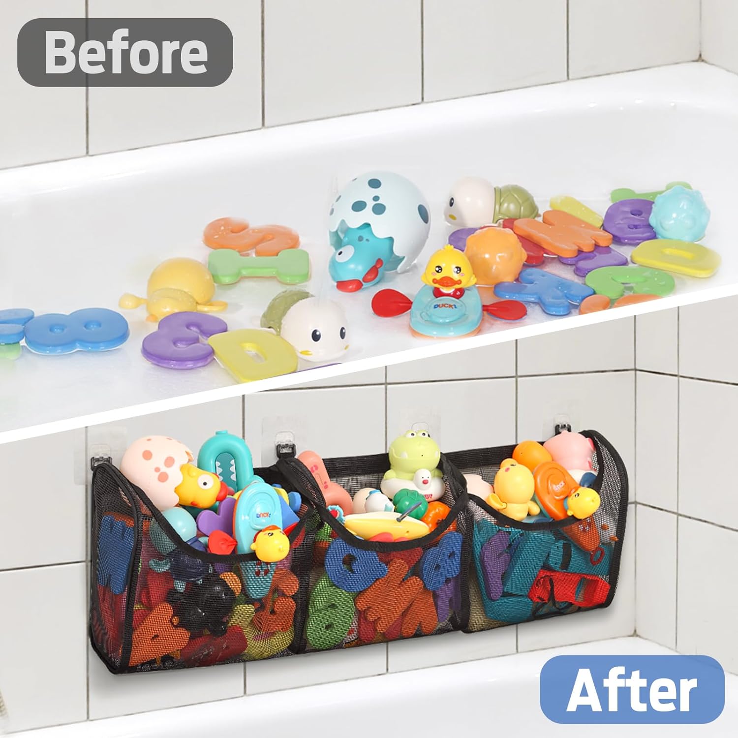 Goowin 3 Compartment Bath Toy Organizer