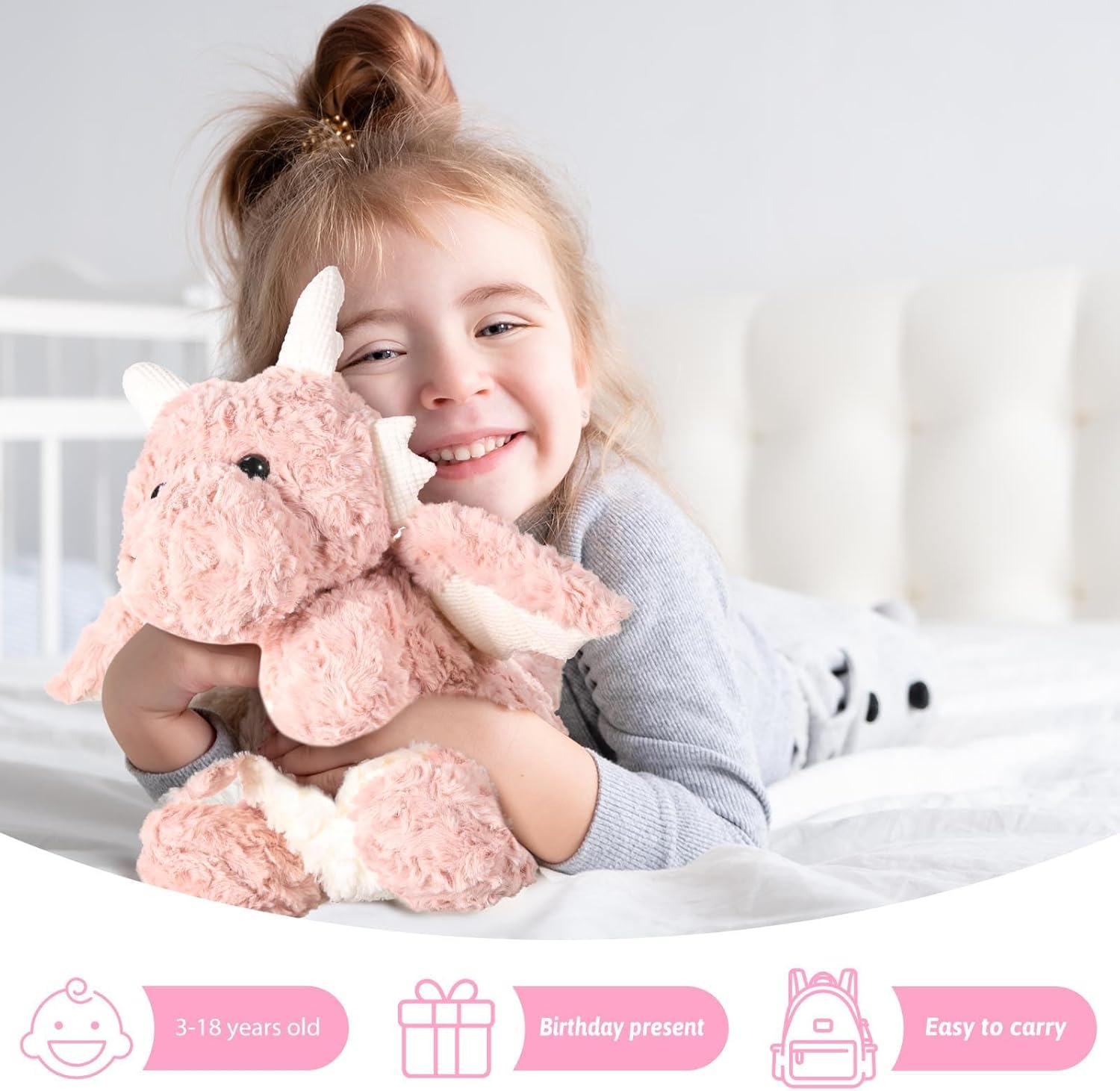 Cute Flying Dragon Plush Toy Pink 788 Inch